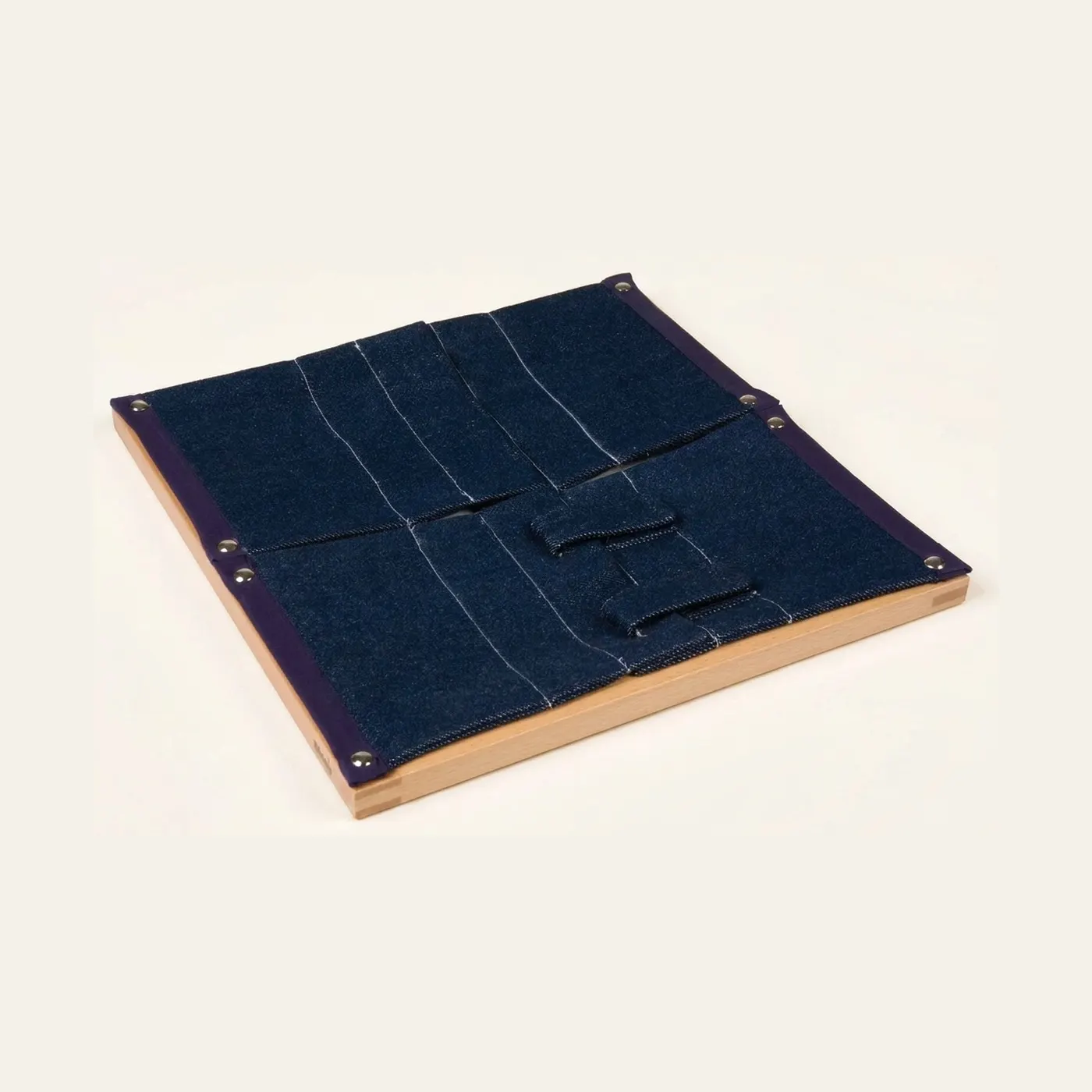Dressing Frame: Velcro: Modern Fastening Practice on Denim: Montessori material | Faborino