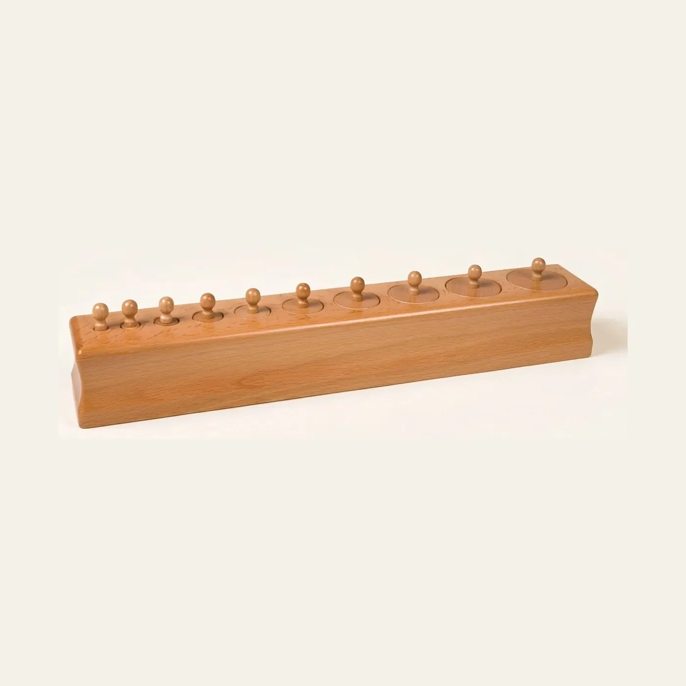 Cylinder Block No. 3: Height Decreases as Diameter Increases: Montessori material | Faborino