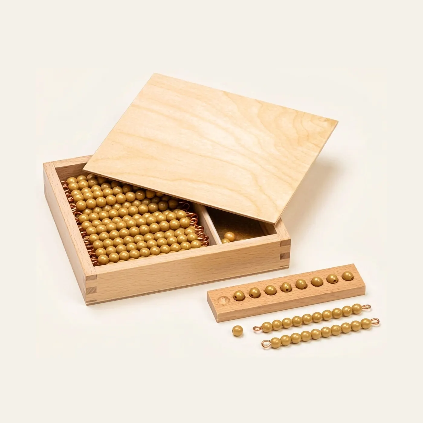 Tens Bead Box: Individual Nylon Beads for Decimal System: Montessori material | Faborino