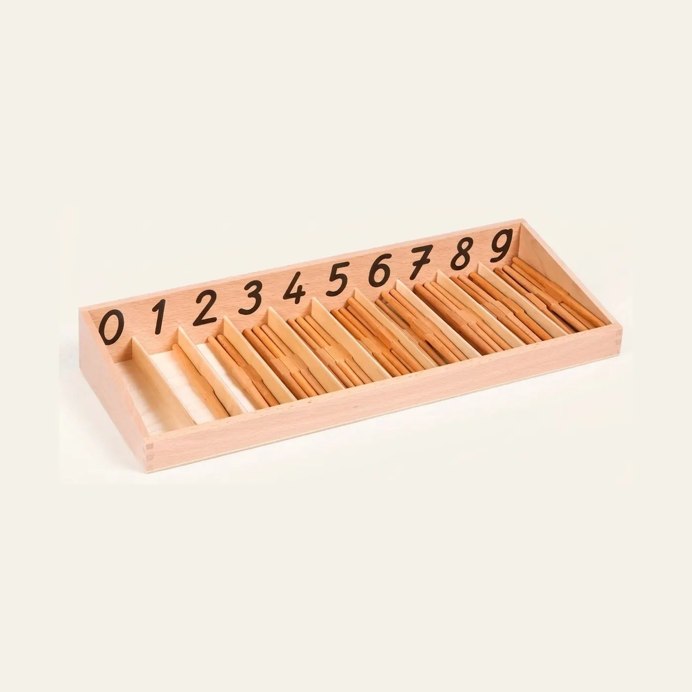 Spindle Box: Zero Concept & Counting 0-9 with Wooden Compartments