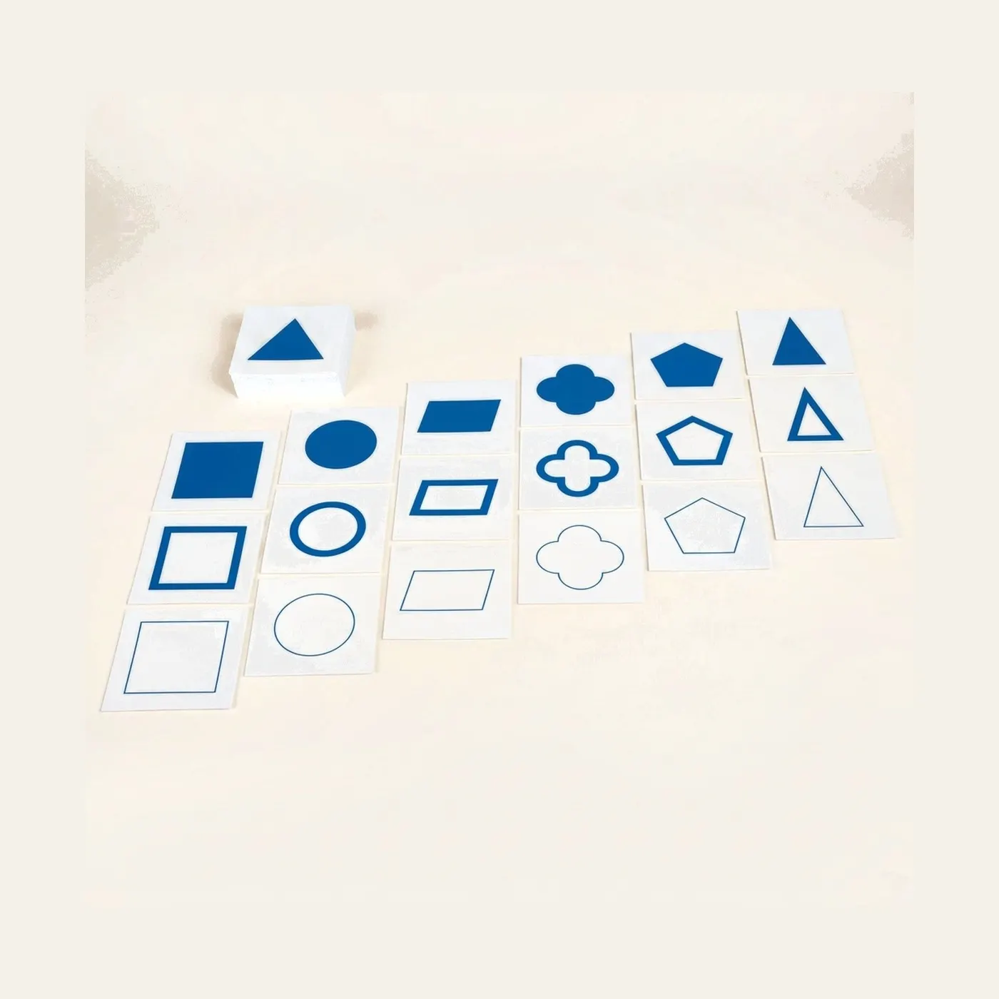 Geometric Form Cards: Three-Part Visual Discrimination: Montessori material | Faborino