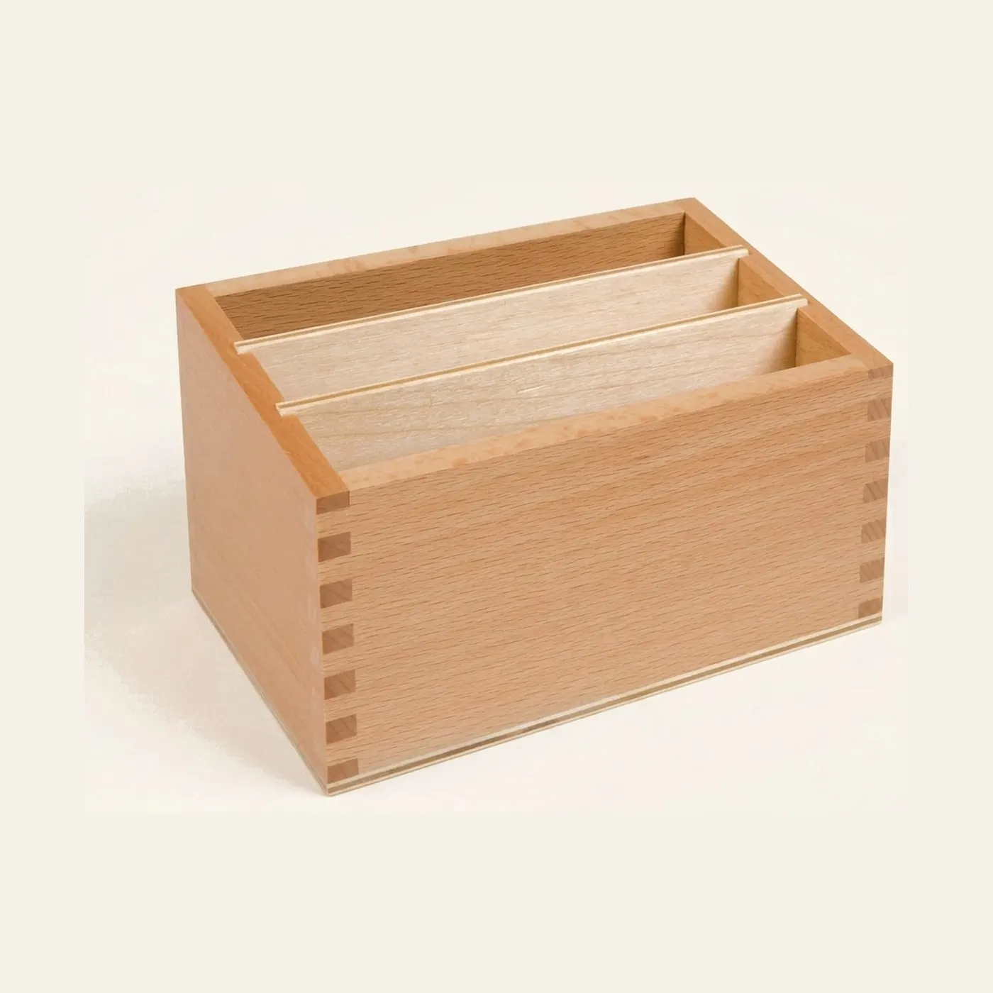 Leaf Cards Storage Box: Beech Wood Organiser for Form Cards: Montessori material | Faborino
