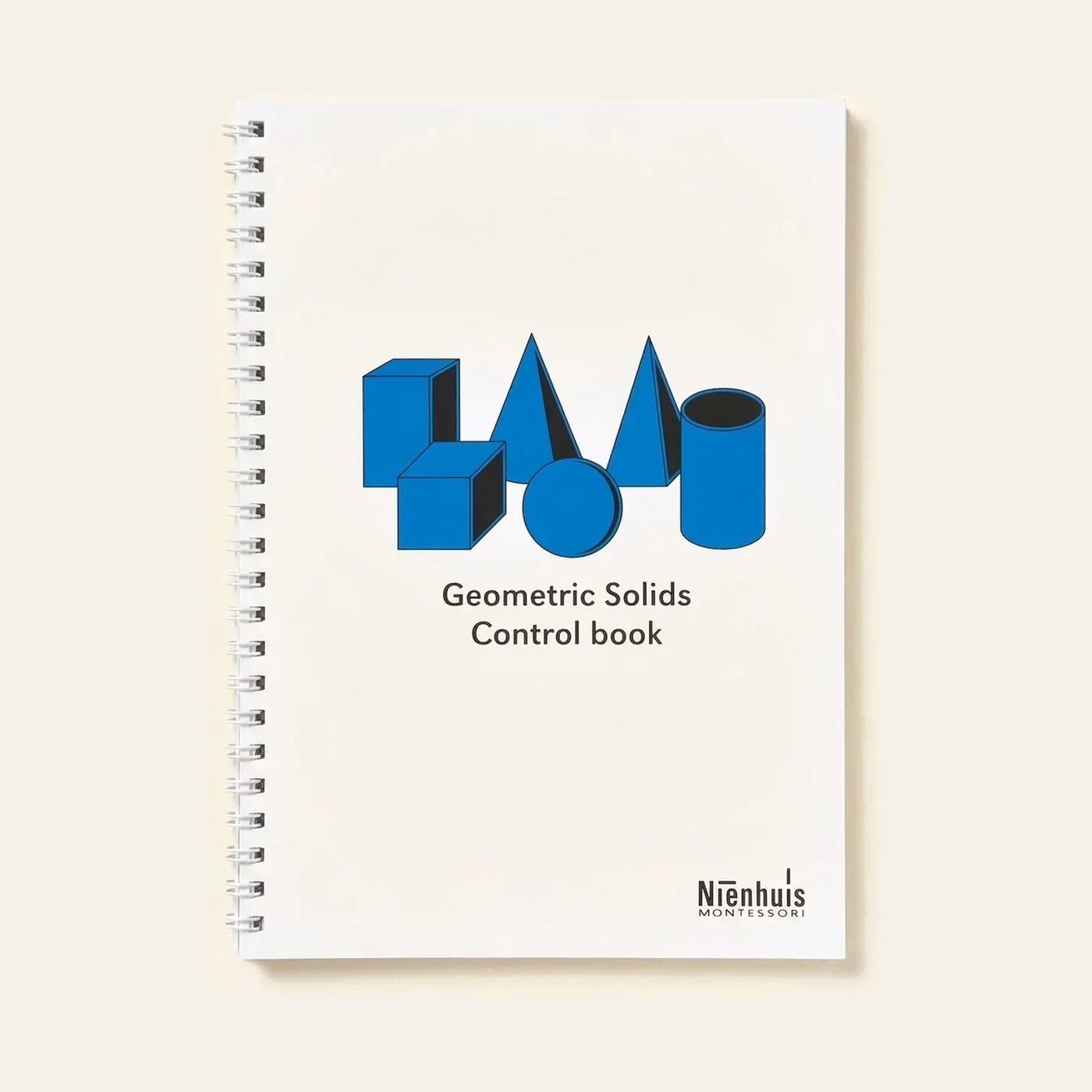 Geometric Solids Control Book: Spiral Reference Guide with Images: Montessori material | Faborino
