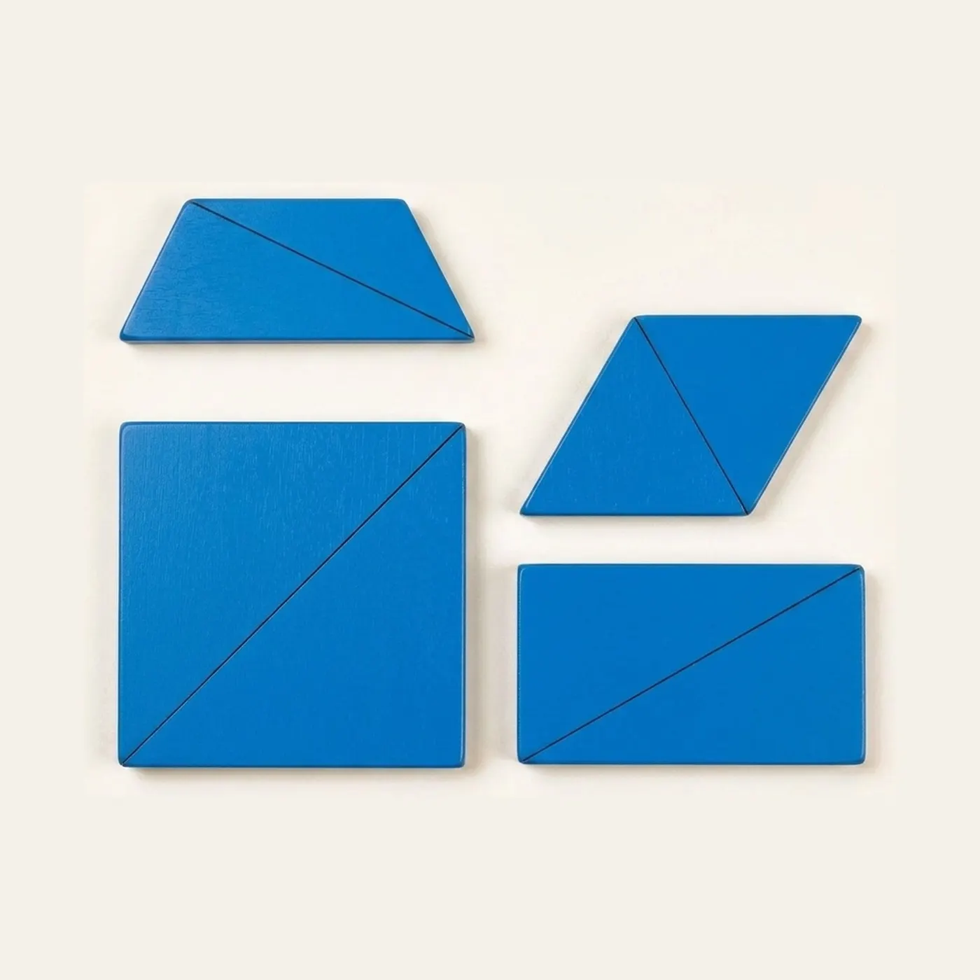 Set Of Blue Constructive Triangles: Montessori material | Faborino