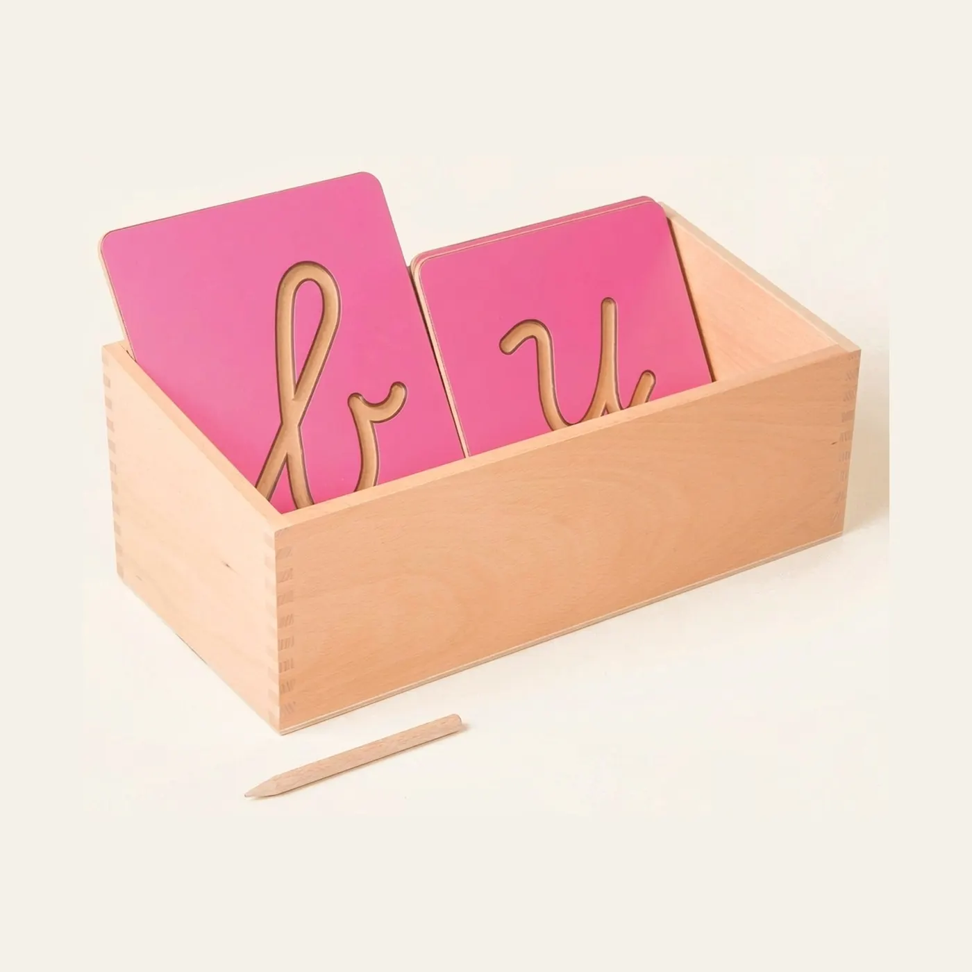 Hollow Letter Shapes: Tactile Cursive Writing Preparation: Montessori material | Faborino