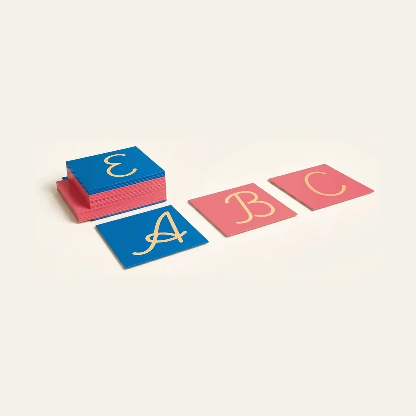 Sandpaper Capitals: International Cursive: Montessori material | Faborino
