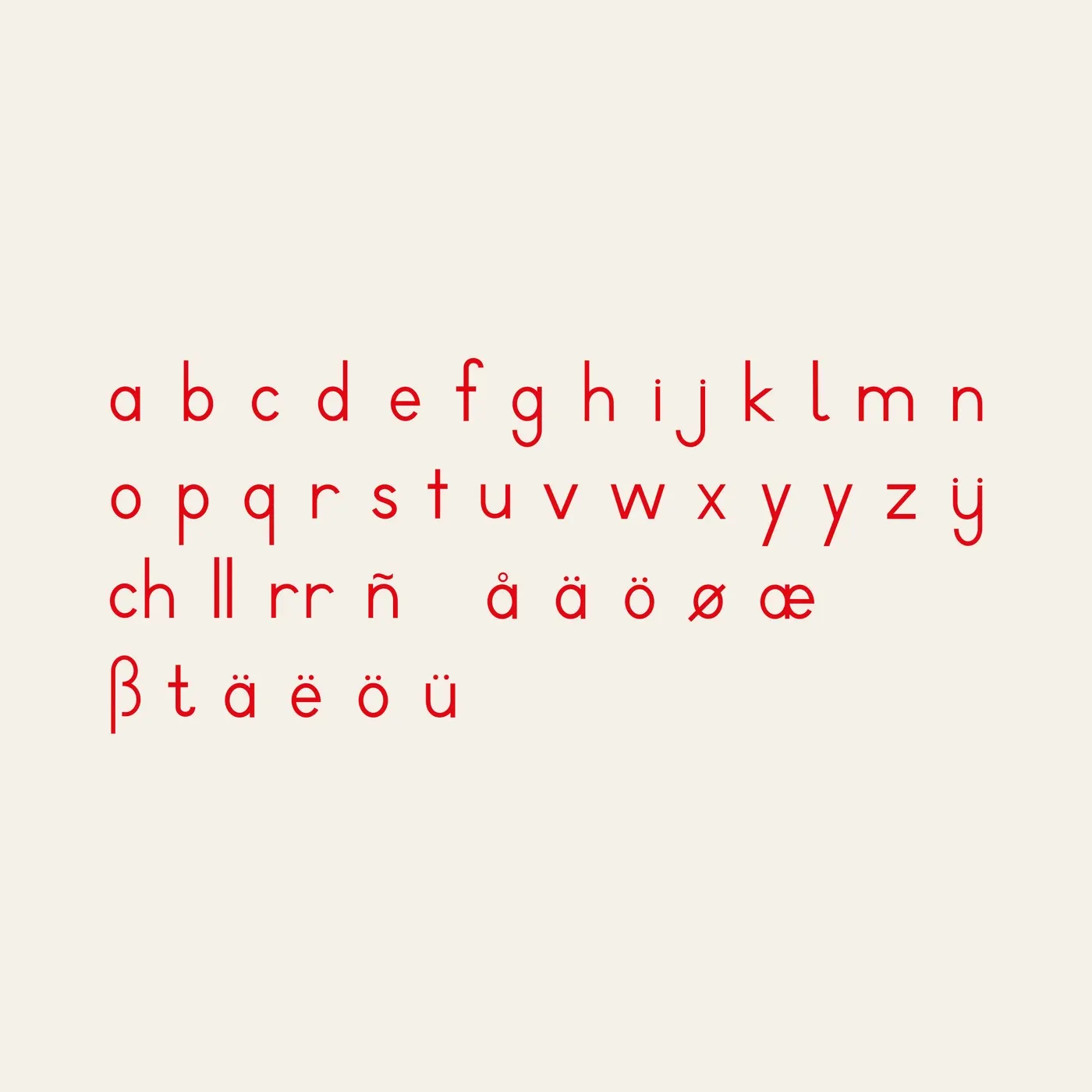 Small Movable Alphabet: International Print - Red: Montessori material | Faborino