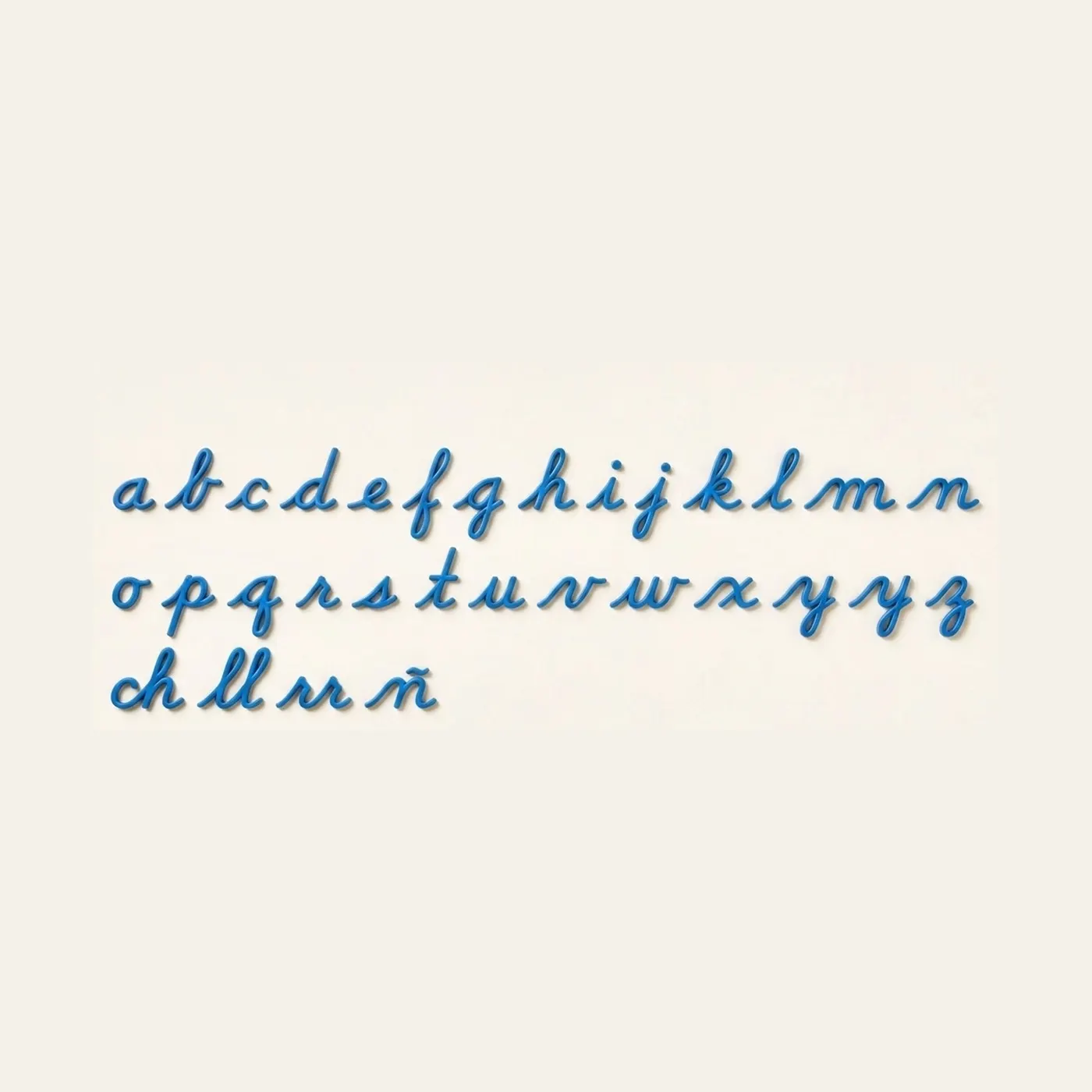 Medium Movable Alphabet: US Cursive - Blue: Montessori material | Faborino