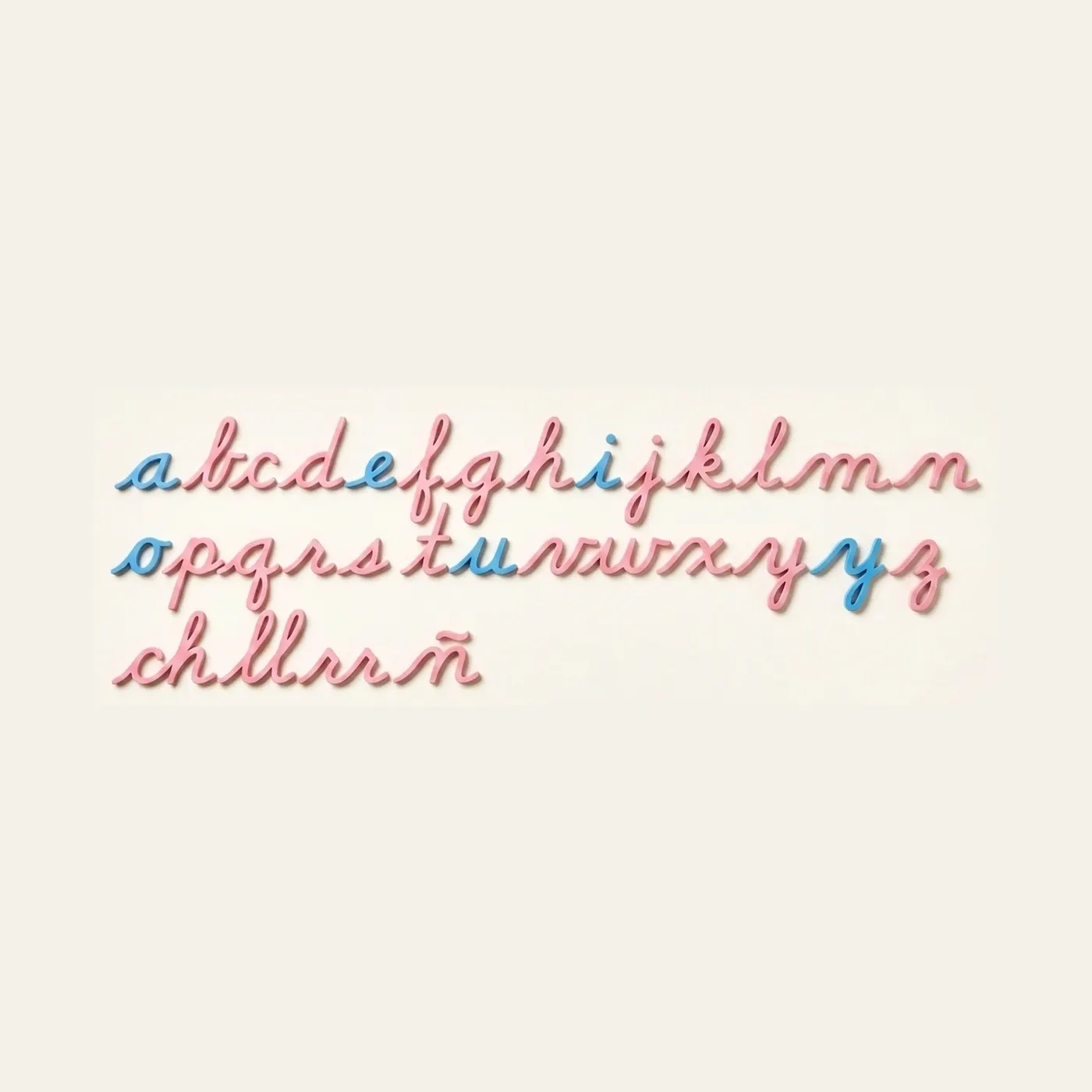 Wooden Movable Alphabet: US Cursive: Montessori material | Faborino