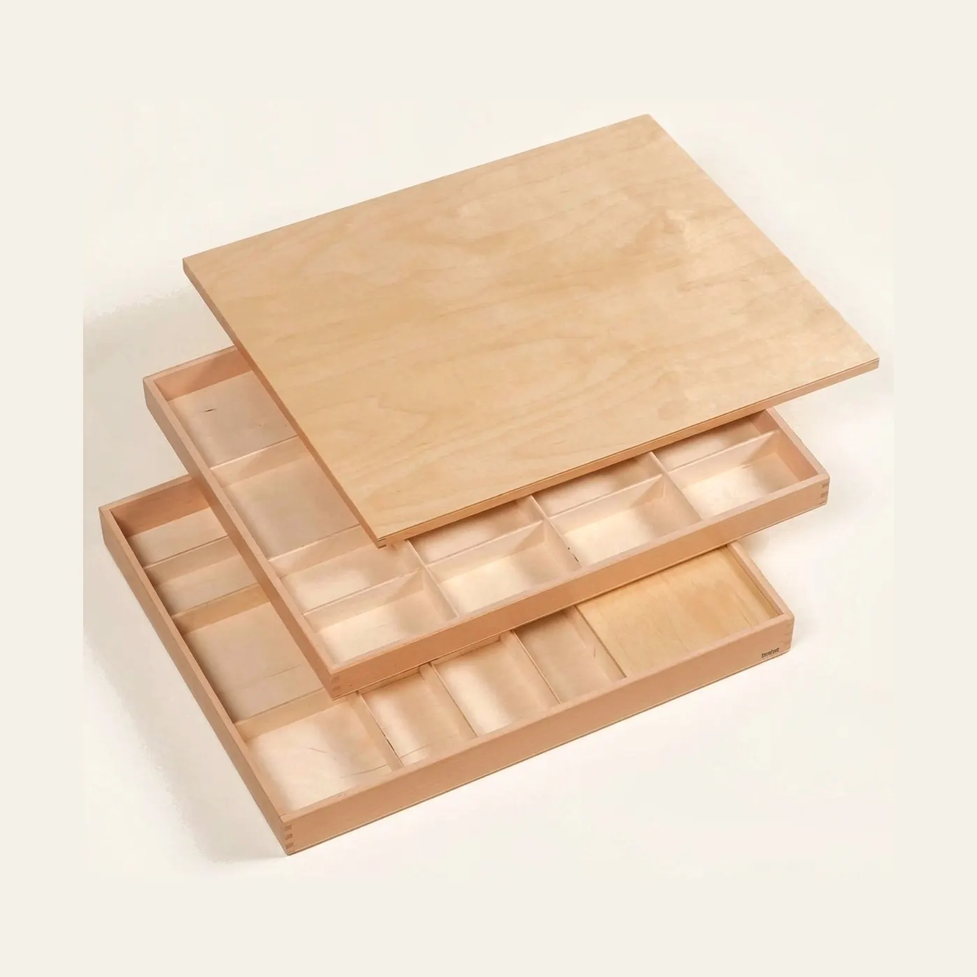 Large Movable Alphabet Box: Three-Tray Storage for Complete Letter Set: Montessori material | Faborino