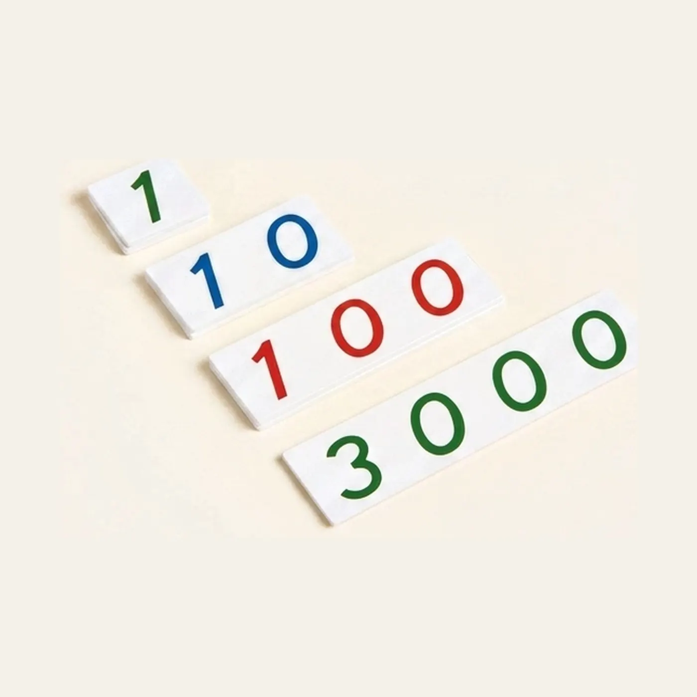 Small Number Cards 1-3000: Plastic: Montessori material | Faborino