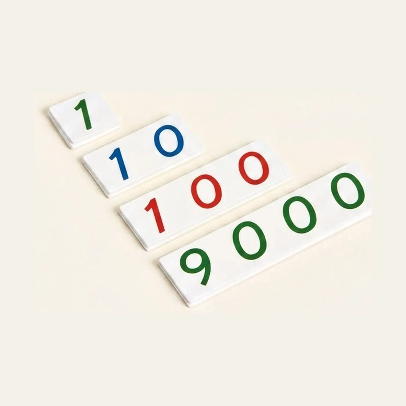 Small Number Cards 1-9000: Plastic: Montessori material | Faborino