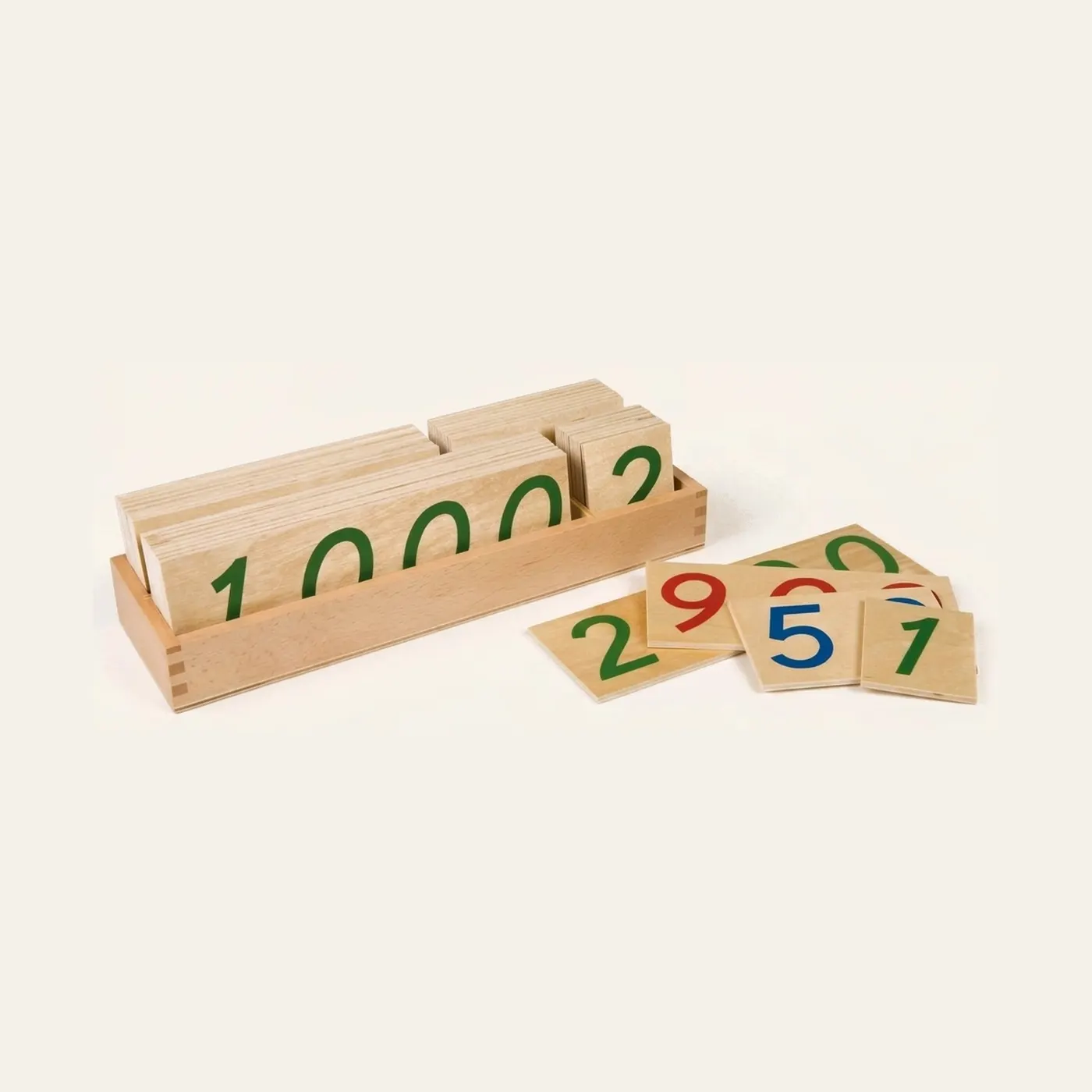 Large Number Cards 1-9000: Wood: Montessori material | Faborino