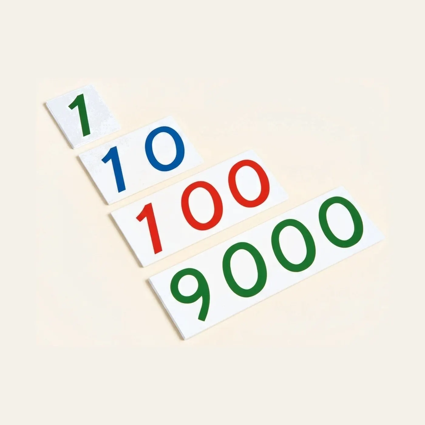 Large Number Cards 1-9000: Plastic: Montessori material | Faborino