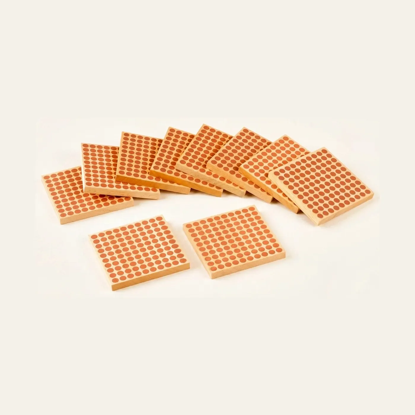 Wooden Square Of 100: Set Of 10: Montessori material | Faborino