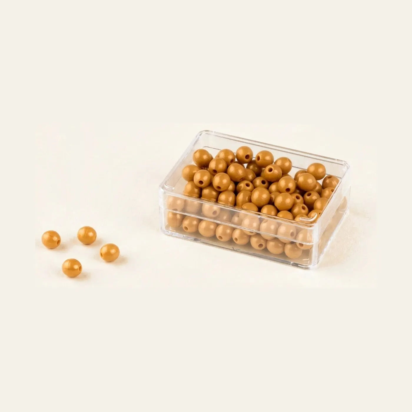 100 Golden Bead Units: Individual Beads Nylon (With Hole): Montessori material | Faborino