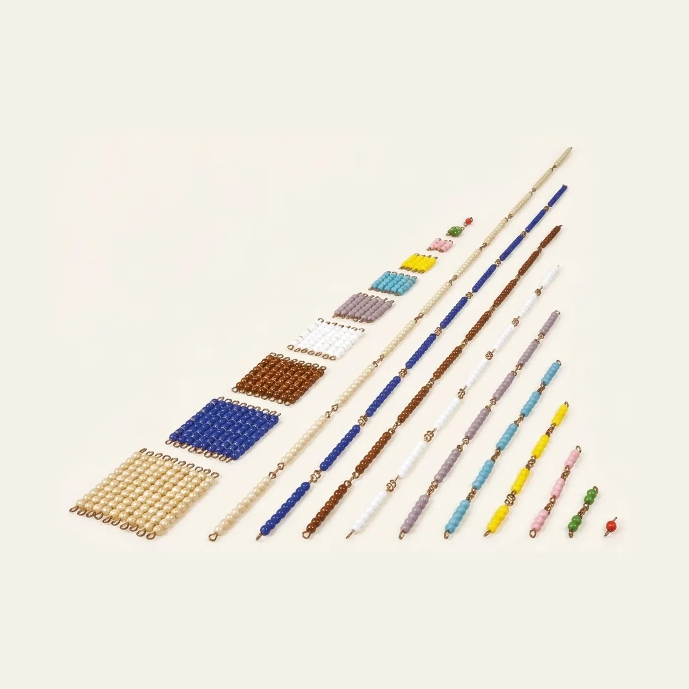 Short Bead Chains: Individual Beads Glass: Montessori material | Faborino