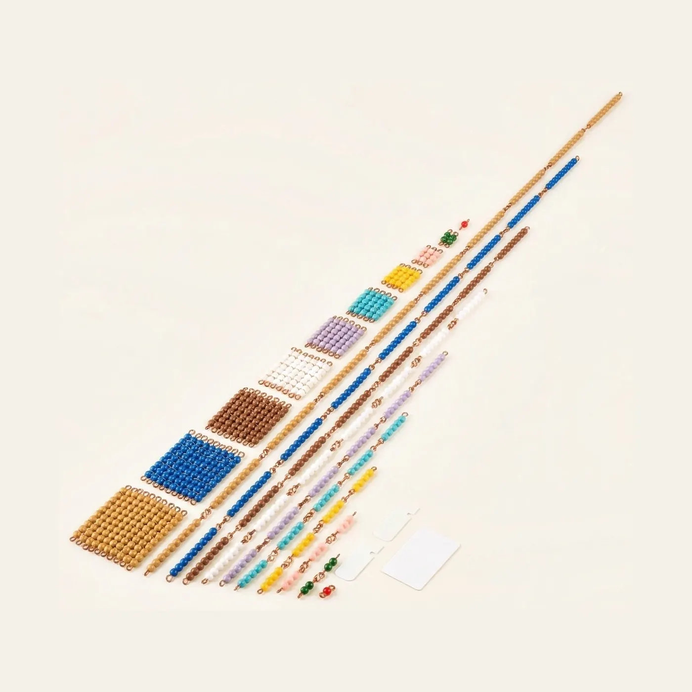 Short Bead Chains: Individual Beads Nylon (Nienhuis): Montessori material | Faborino