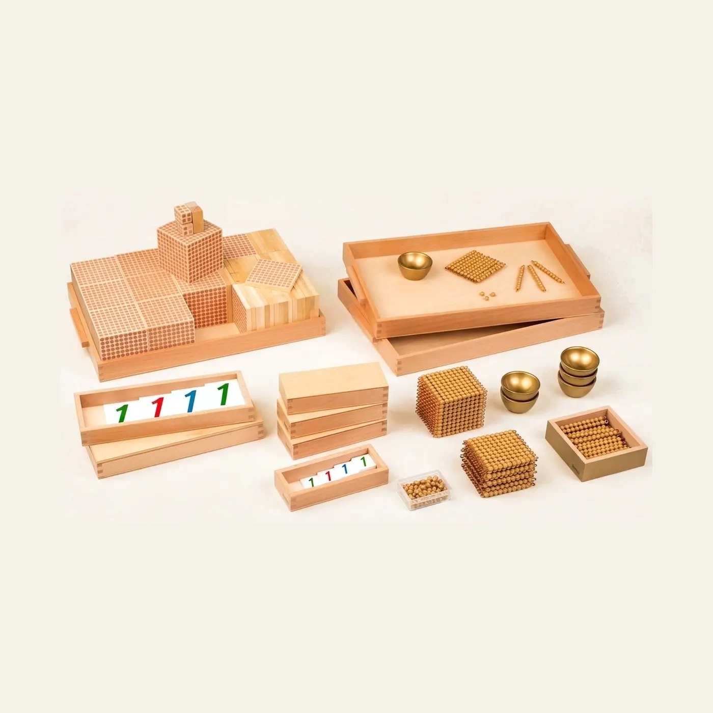 Golden Bead Material: Individual Nylon Beads for Decimal System: Montessori material | Faborino