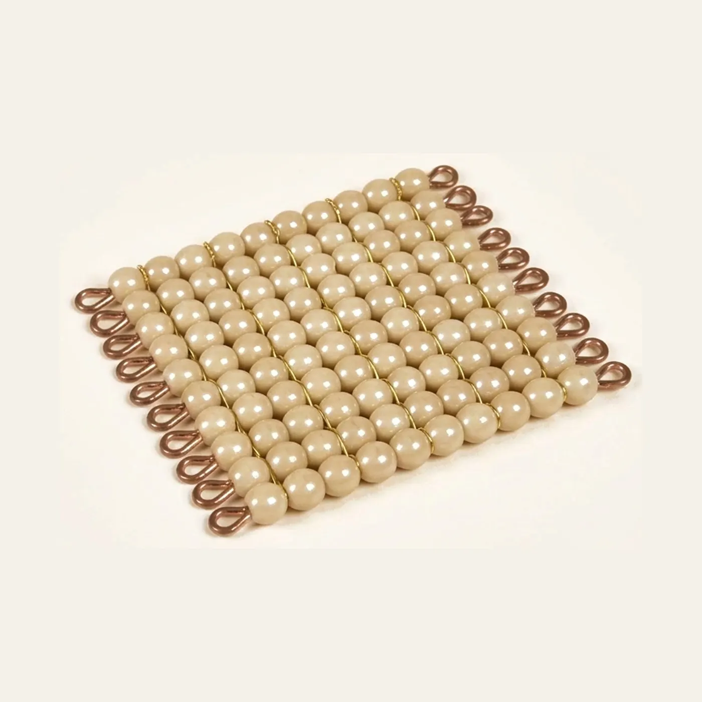 One Golden Bead Square Of 100: Individual Beads Glass: Montessori material | Faborino
