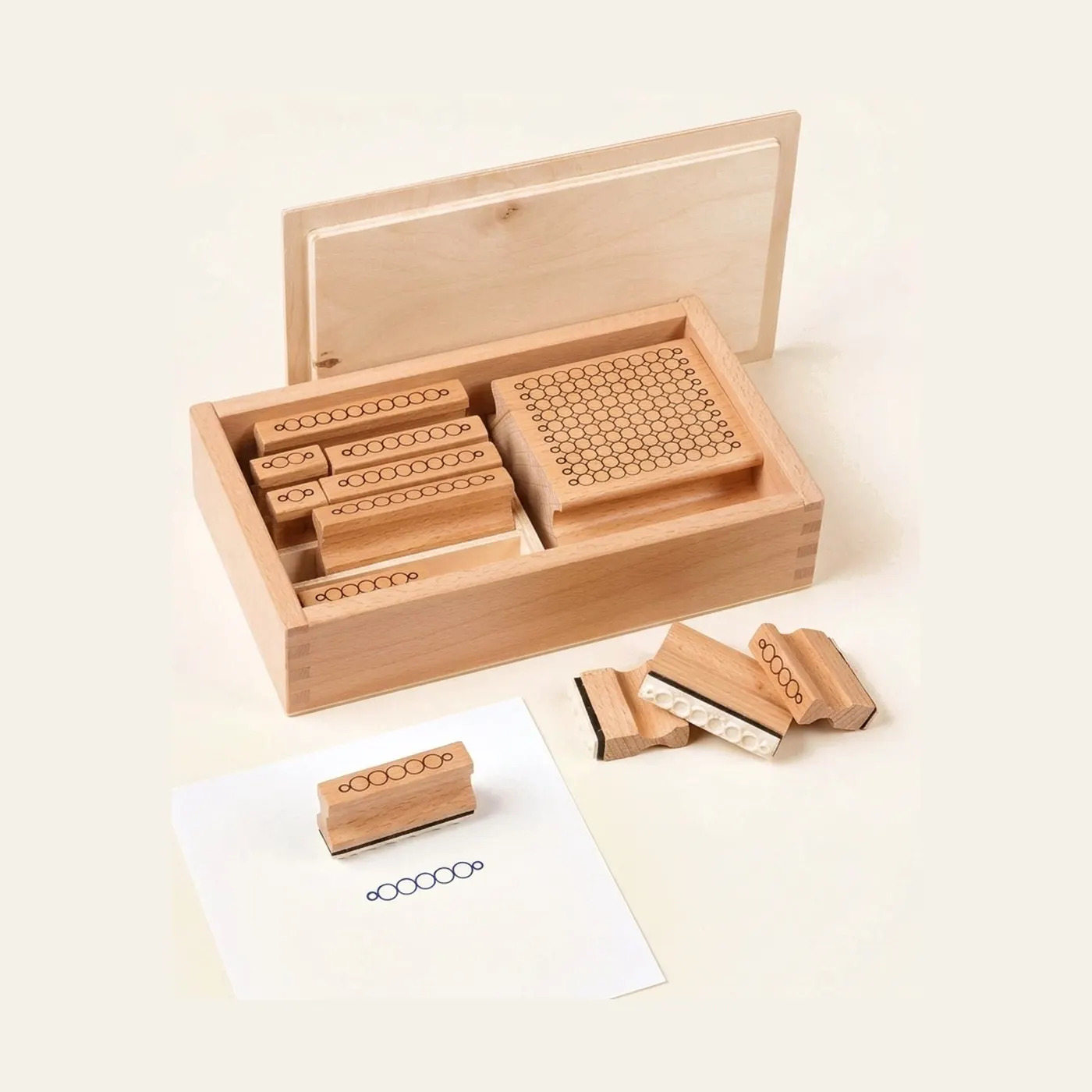 Bead Stamps for Mathematical Operations: Montessori material | Faborino