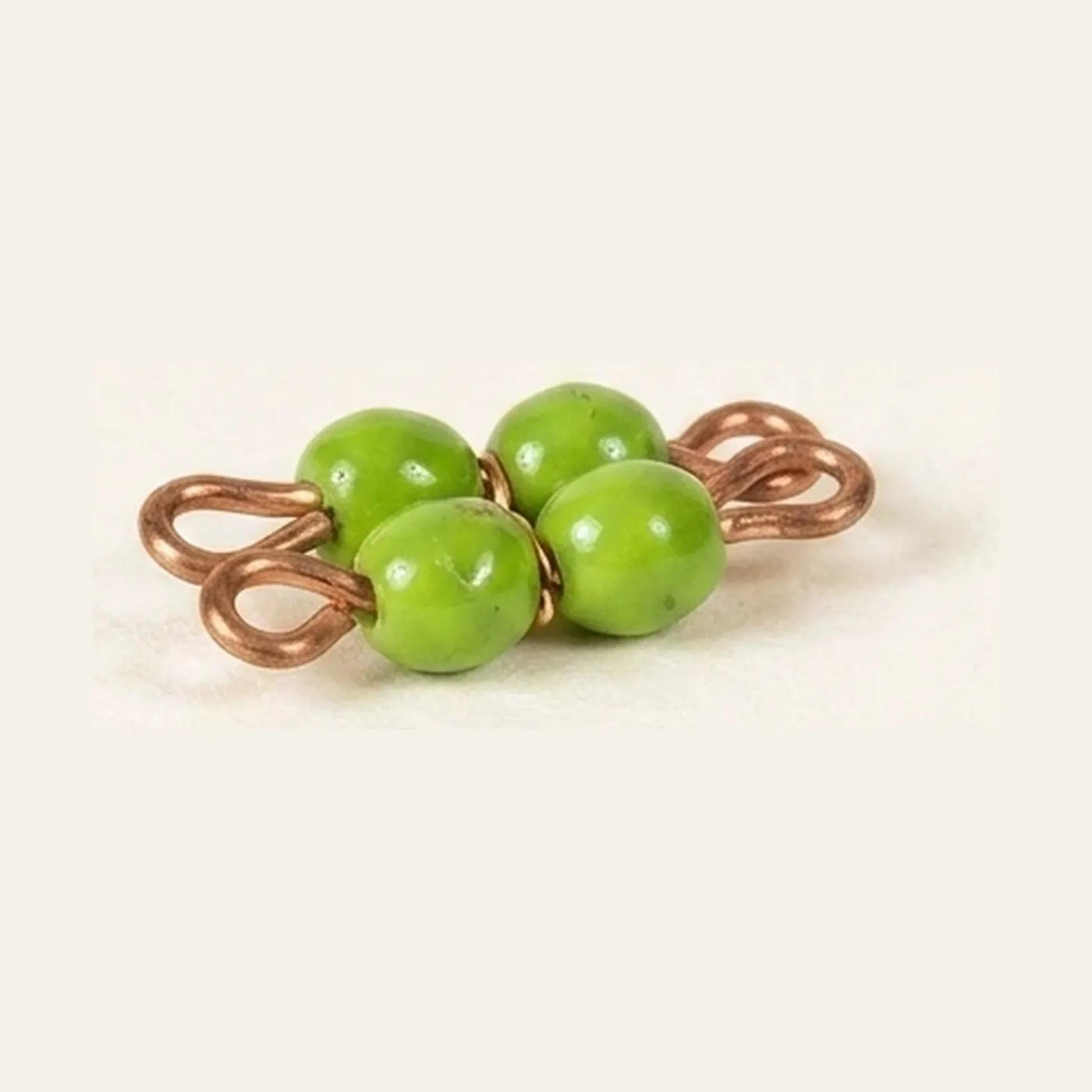 Individual Glass Bead Square Of 2: Green: Montessori material | Faborino