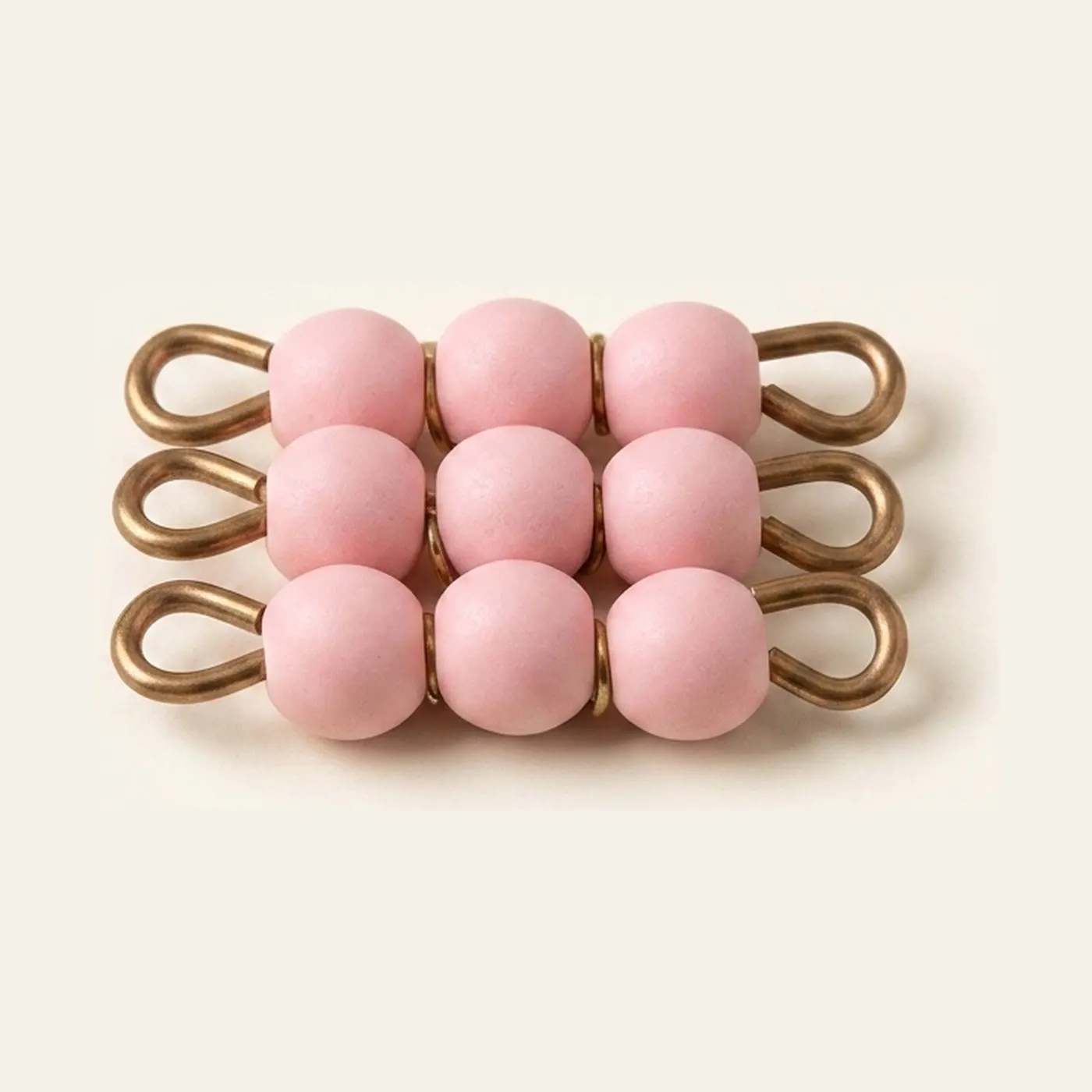 Individual Glass Bead Square Of 3: Pink: Montessori material | Faborino