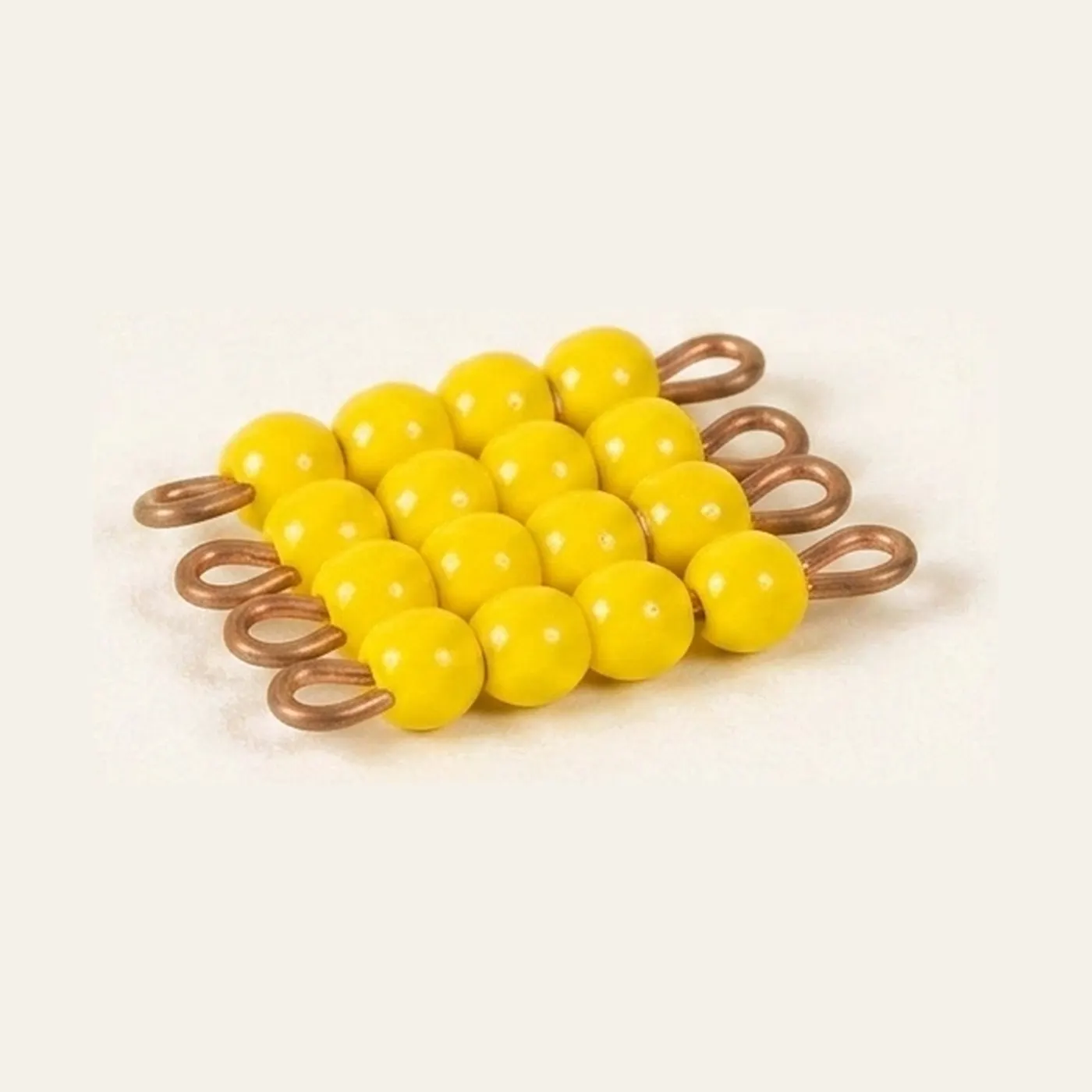 Individual Glass Bead Square Of 4: Yellow: Montessori material | Faborino