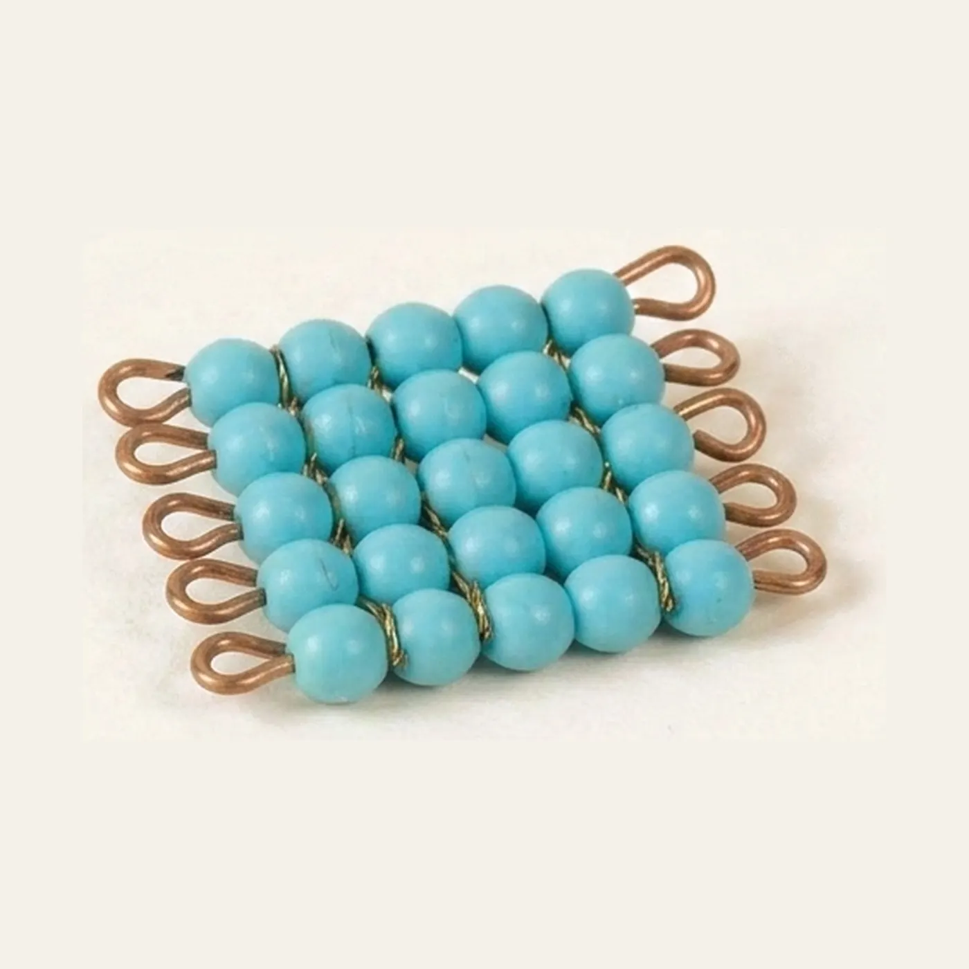 Individual Glass Bead Square Of 5: Light Blue: Montessori material | Faborino