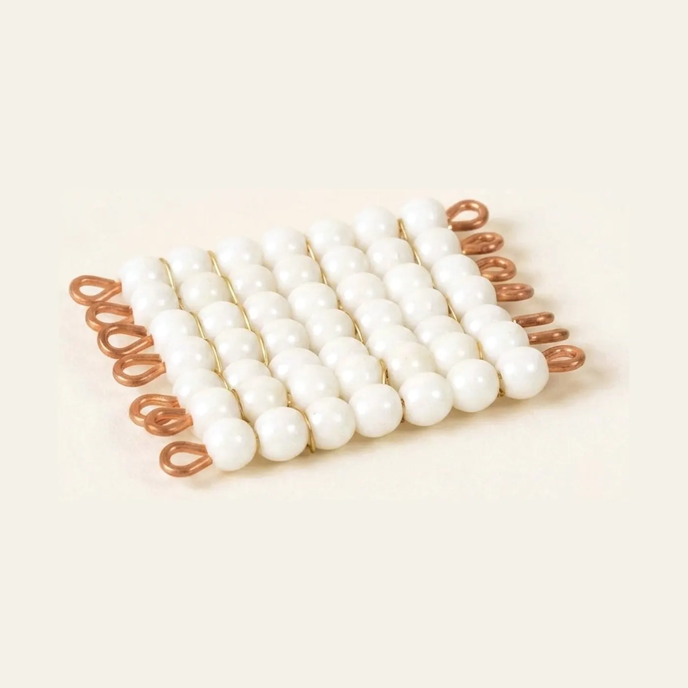 Individual Glass Bead Square Of 7: White: Montessori material | Faborino