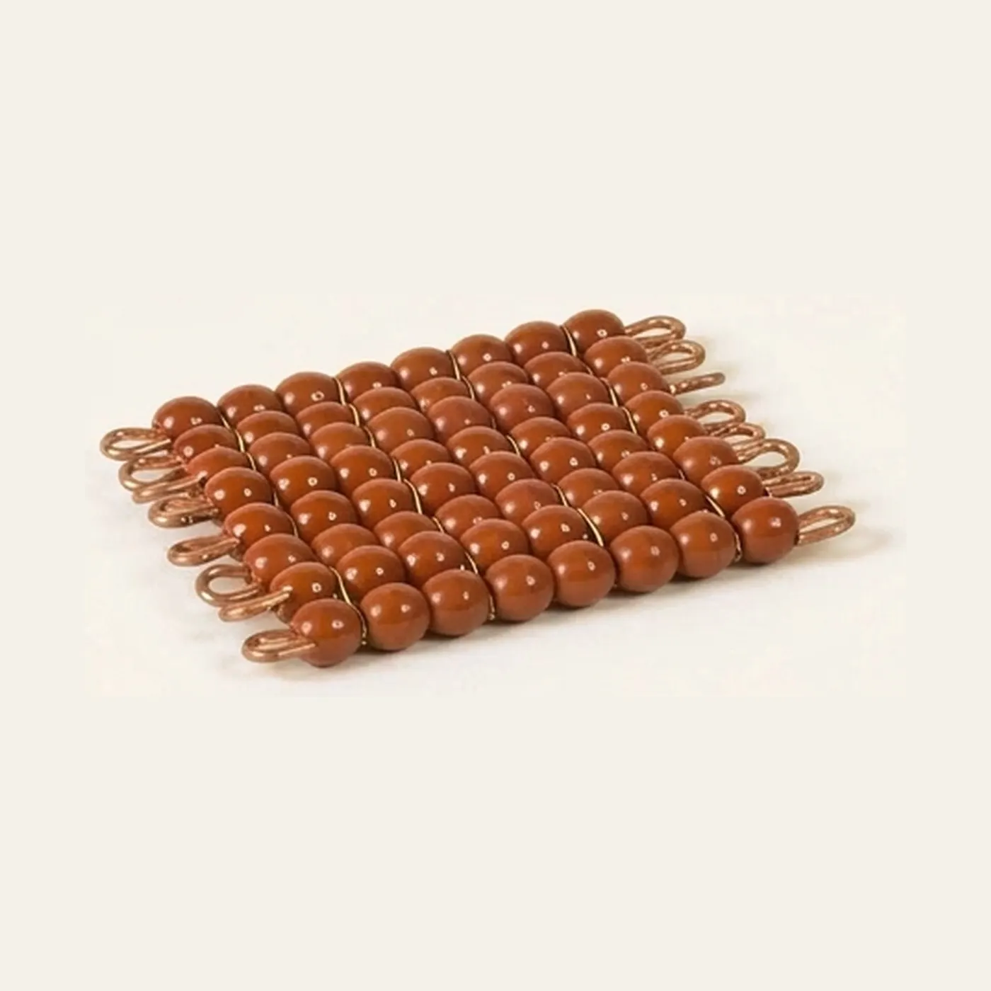Individual Glass Bead Square Of 8: Brown: Montessori material | Faborino
