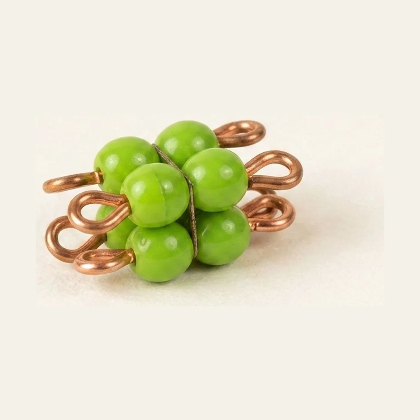 Individual Glass Bead Cube Of 2: Green: Montessori material | Faborino