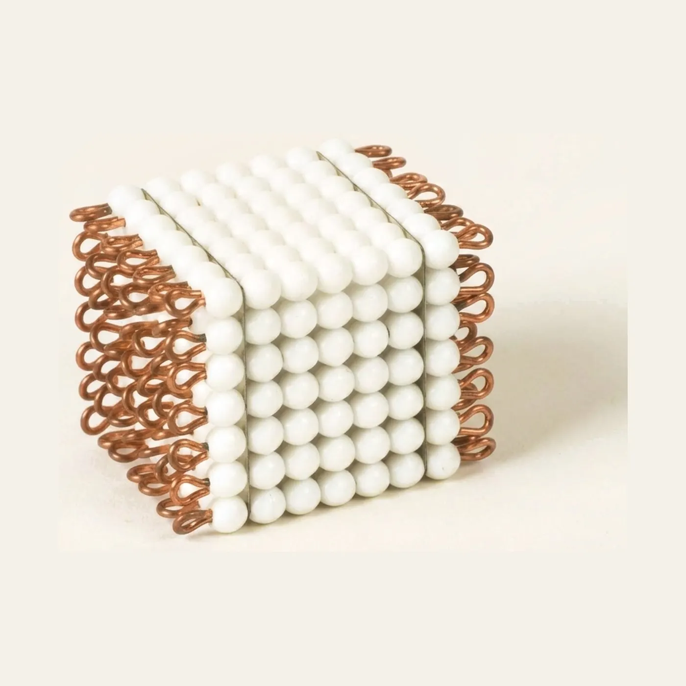 Glass Bead Cube of 7: White Individual Beads for 7³ Concept: Montessori material | Faborino
