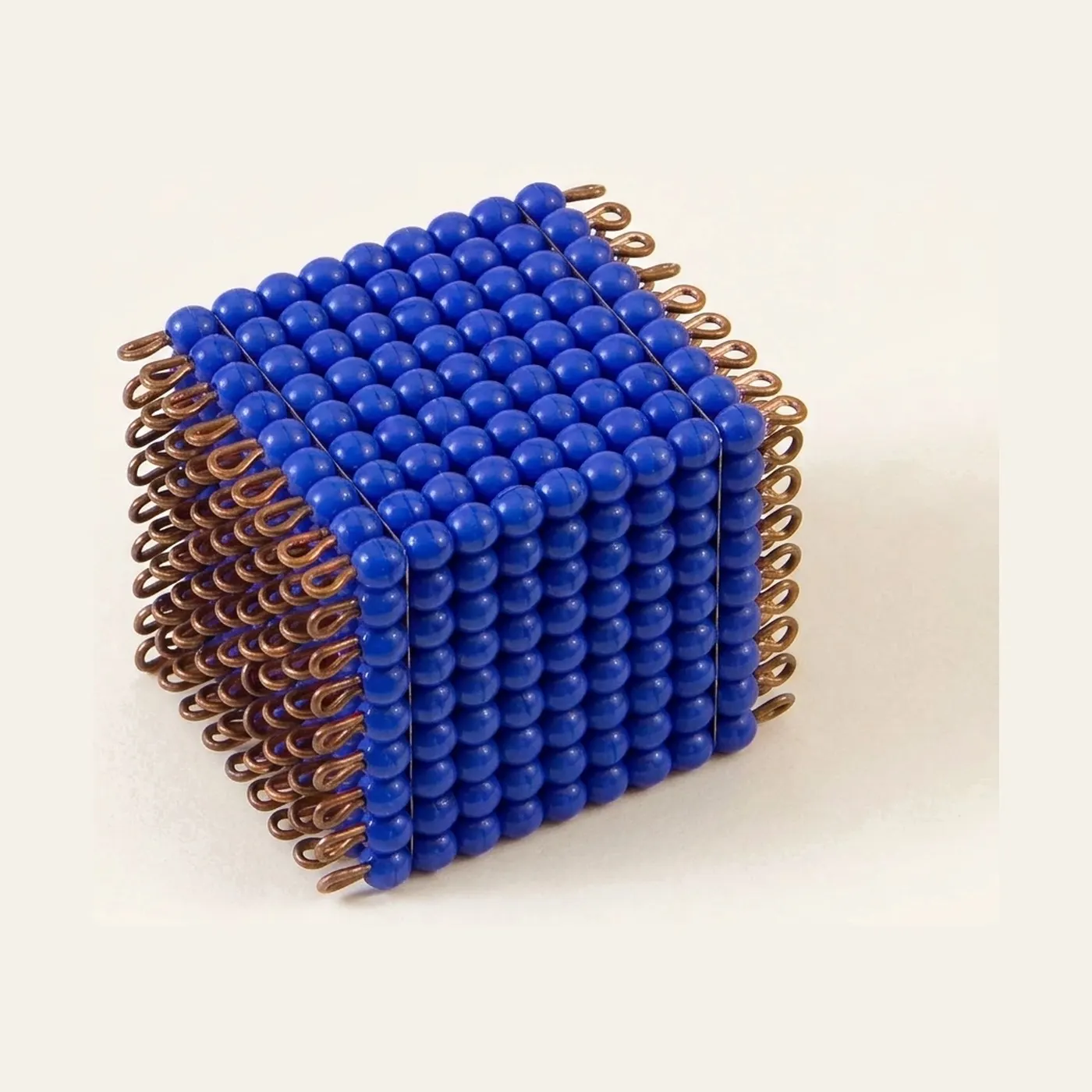 Glass Bead Cube of 9: Dark Blue Wire Frame Representing 729 Units