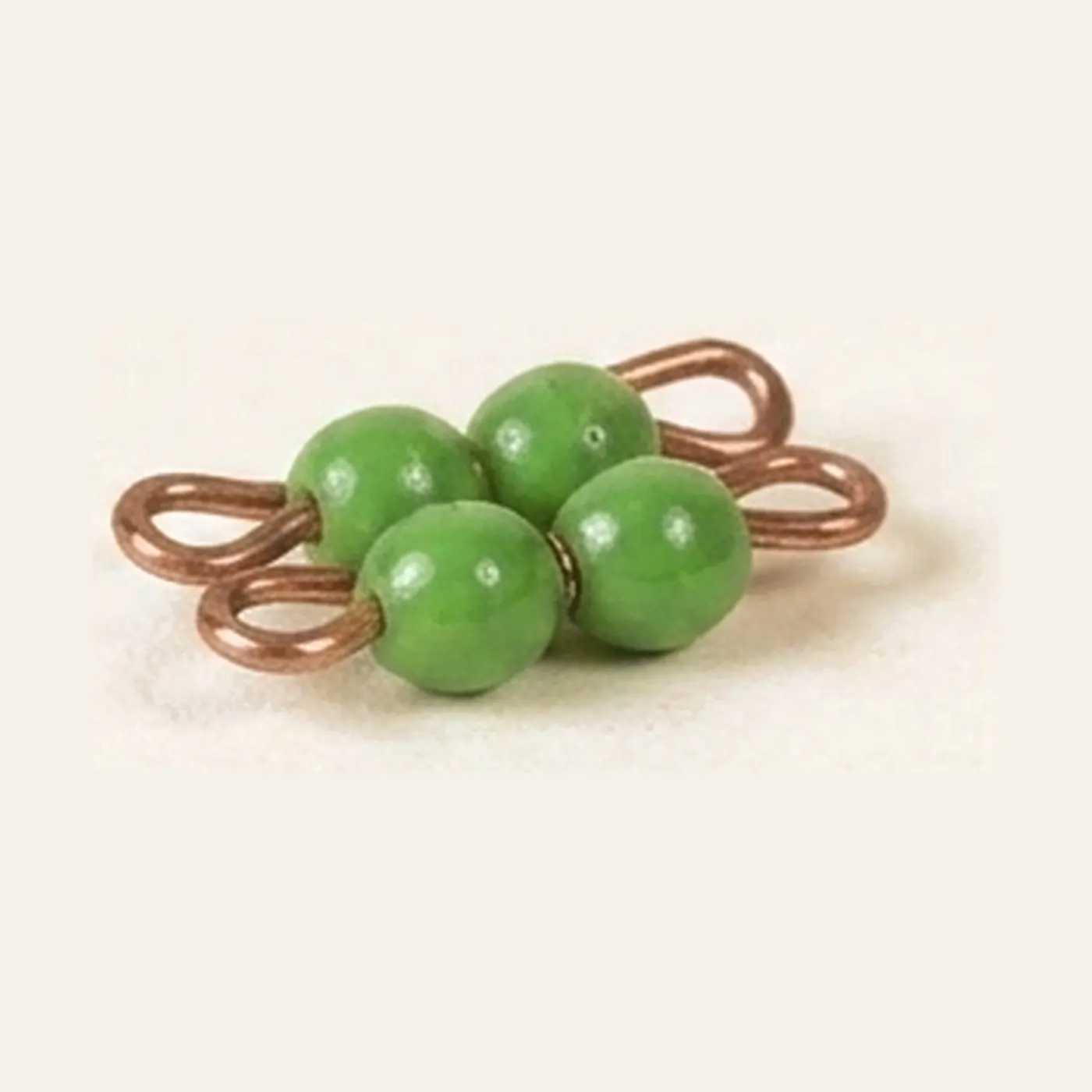 Individual Nylon Bead Square Of 2: Green: Montessori material | Faborino