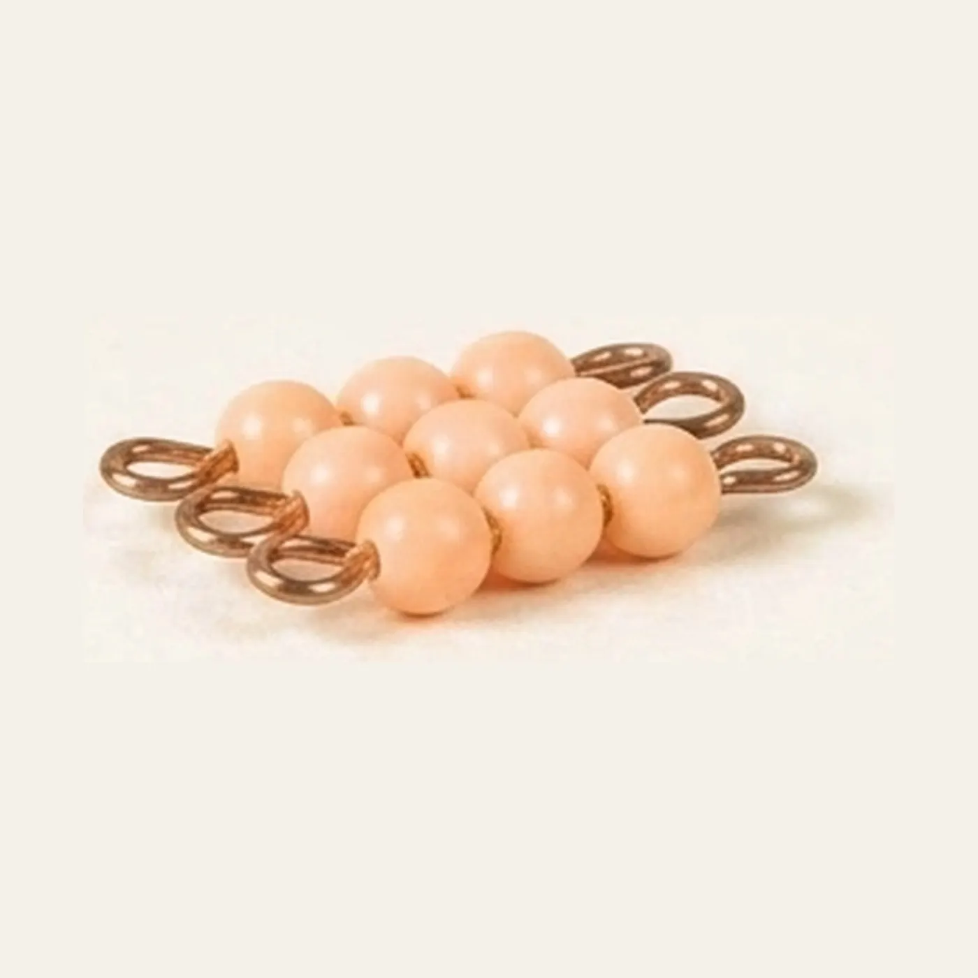 Individual Nylon Bead Square Of 3: Pink: Montessori material | Faborino