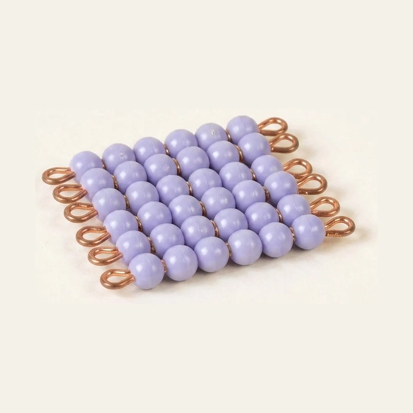 Individual Nylon Bead Square Of 6: Purple: Montessori material | Faborino