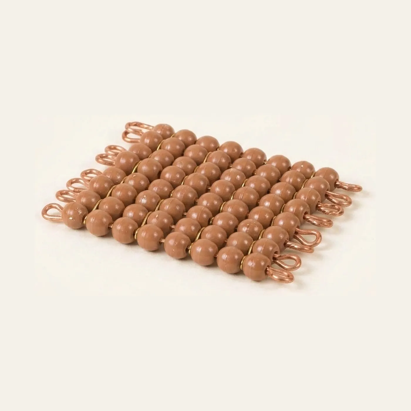 Individual Nylon Bead Square Of 8: Brown: Montessori material | Faborino