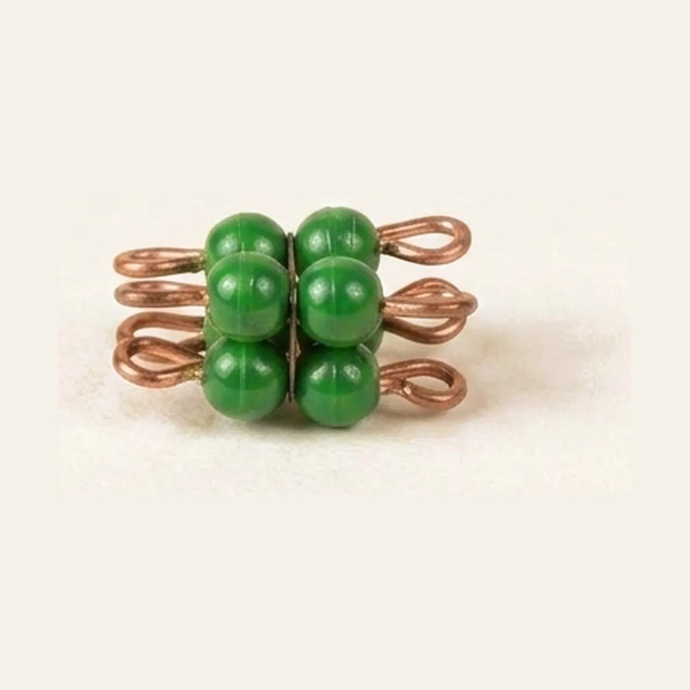 Individual Nylon Bead Cube Of 2: Green: Montessori material | Faborino