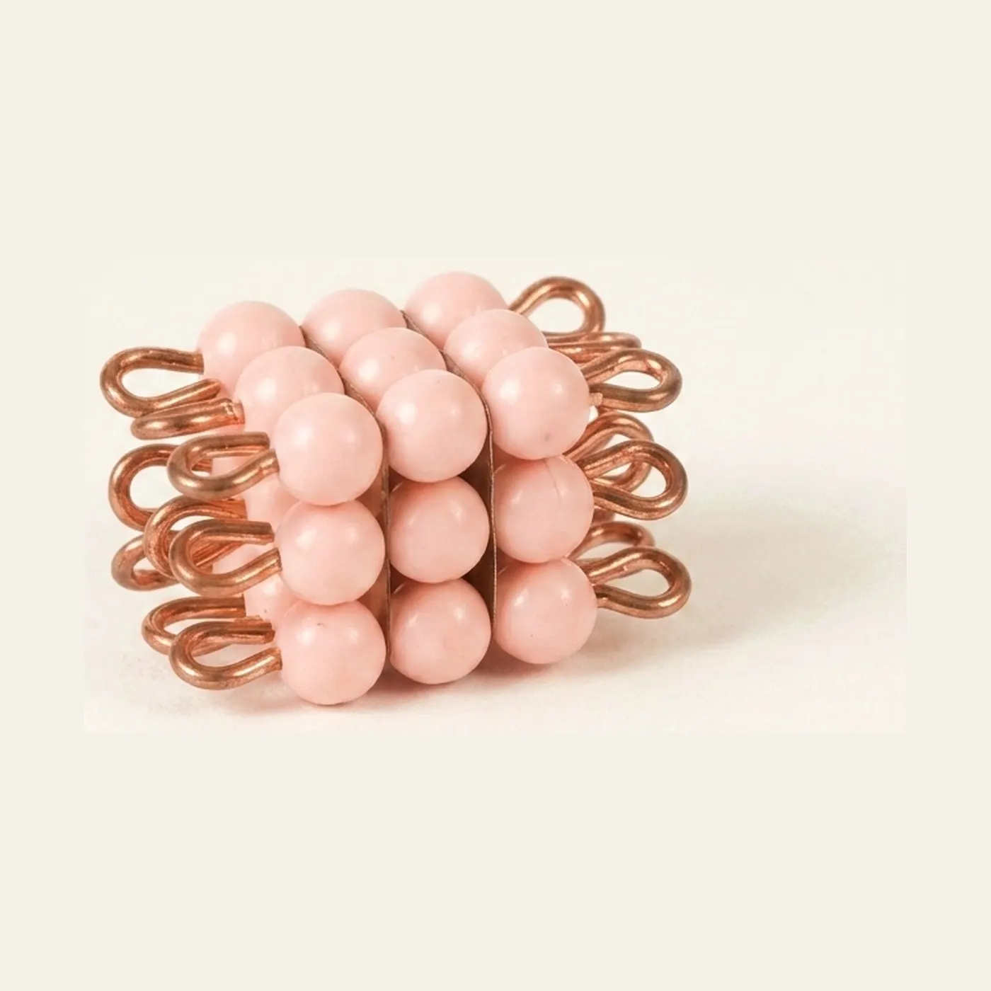 Bead Cube of 3: Pink Individual Nylon Cube for Mathematics: Montessori material | Faborino
