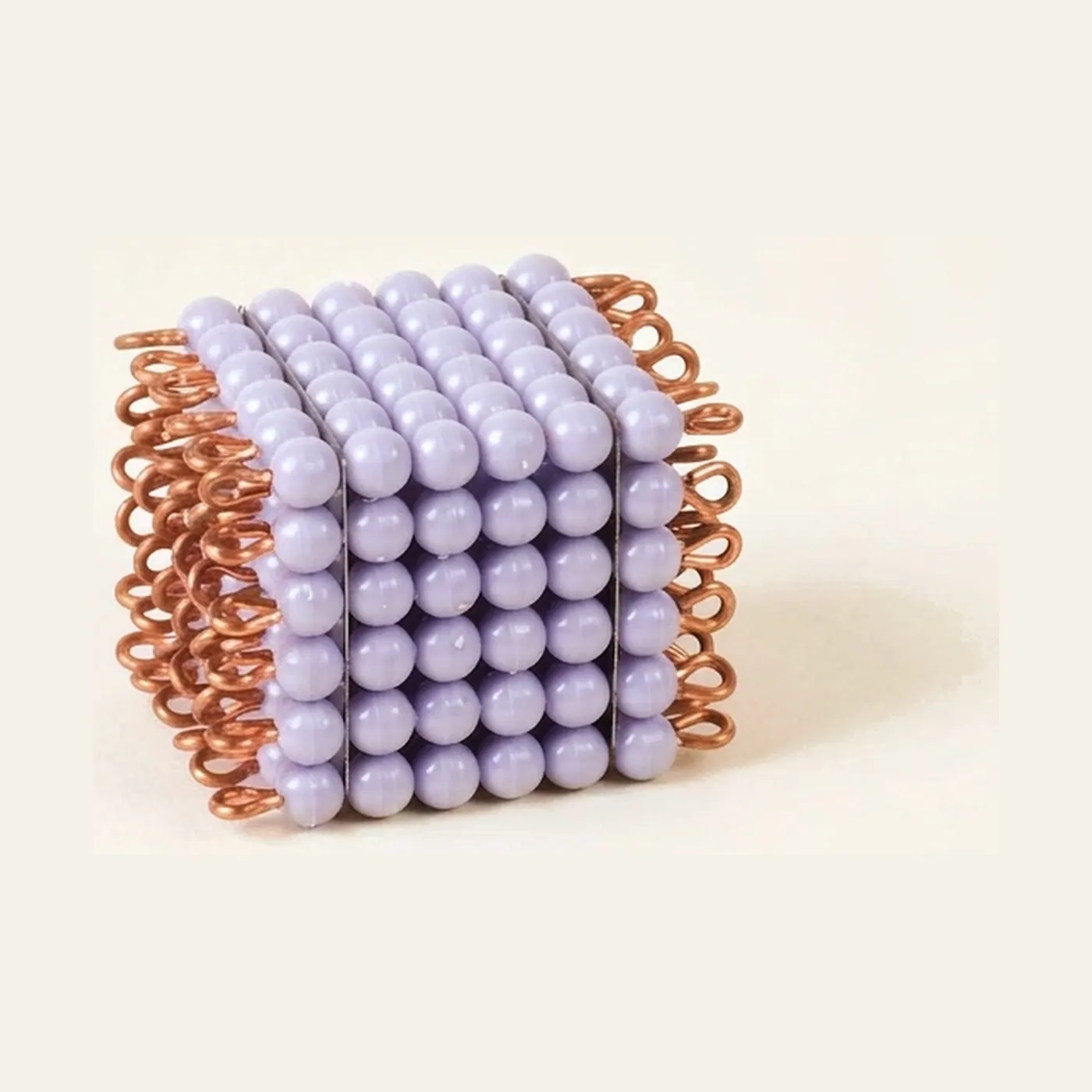 Nylon Bead Cube of 6: Purple Individual Unit: Montessori material | Faborino