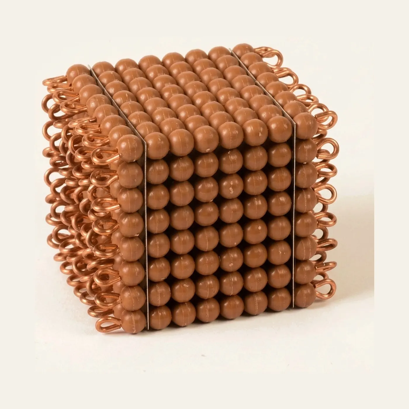 Nylon Bead Cube of 8: Brown Cube for Mathematical Concepts: Montessori material | Faborino