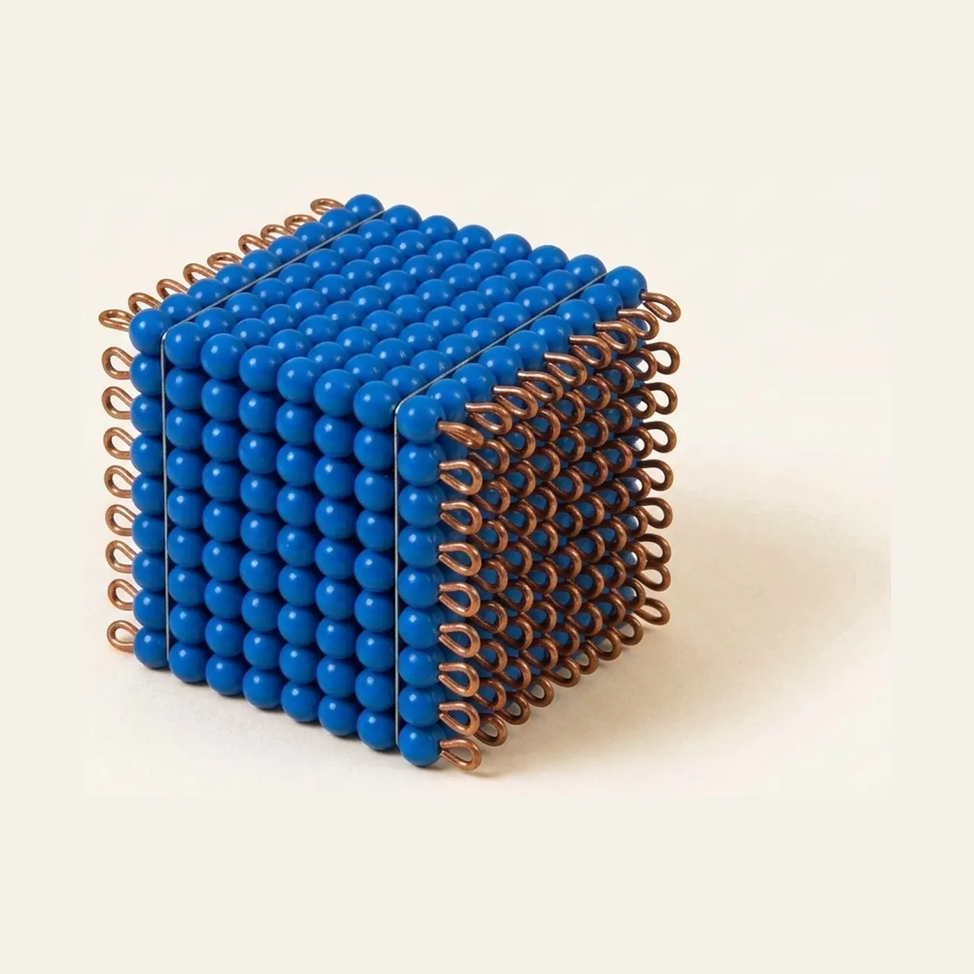 Nylon Bead Cube of 9: Dark Blue Individual Beads for 9³ Concept: Montessori material | Faborino
