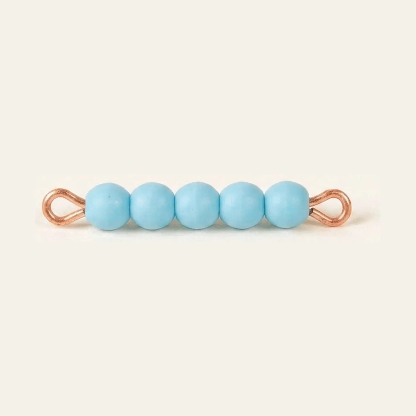 Individual Glass Bead Bar Of 5: Light Blue: Montessori material | Faborino