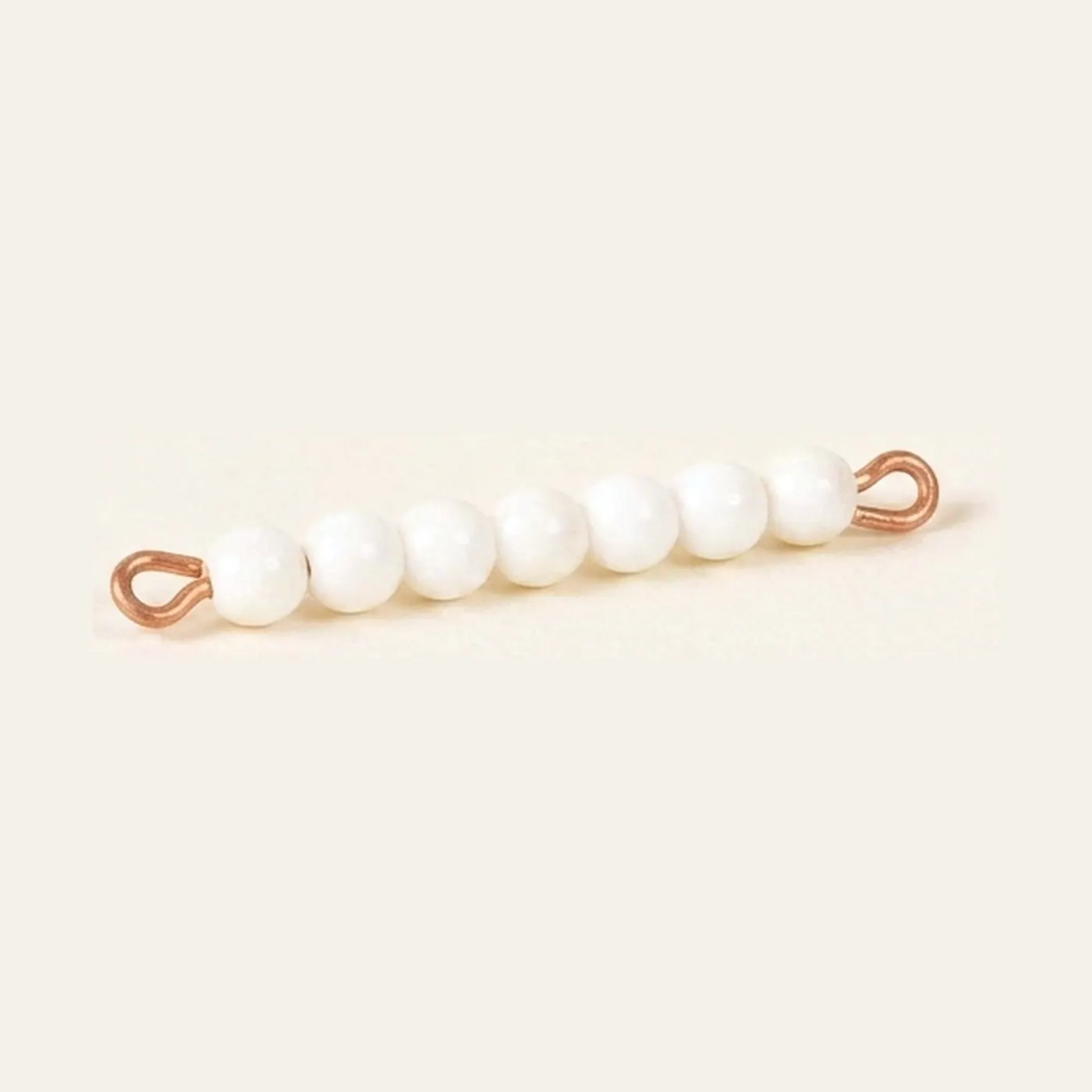 Individual Glass Bead Bar Of 7: White: Montessori material | Faborino