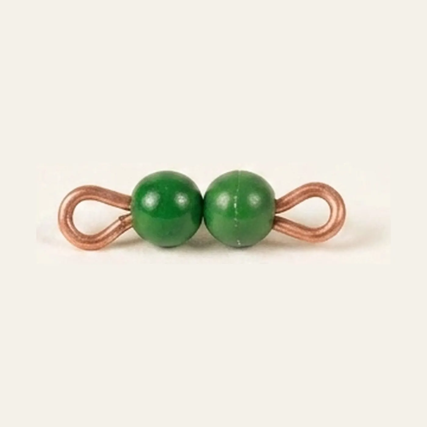 Individual Nylon Bead Bar Of 2: Green: Montessori material | Faborino