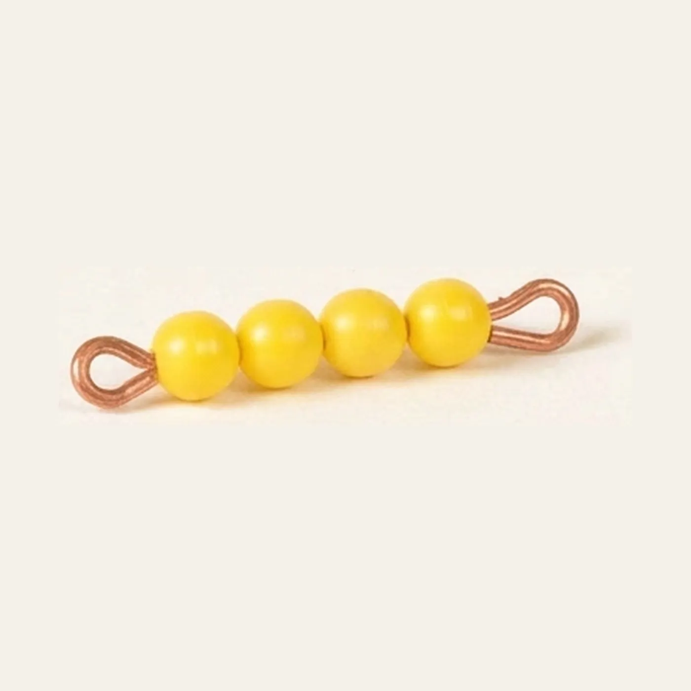 Individual Nylon Bead Bar Of 4: Yellow: Montessori material | Faborino