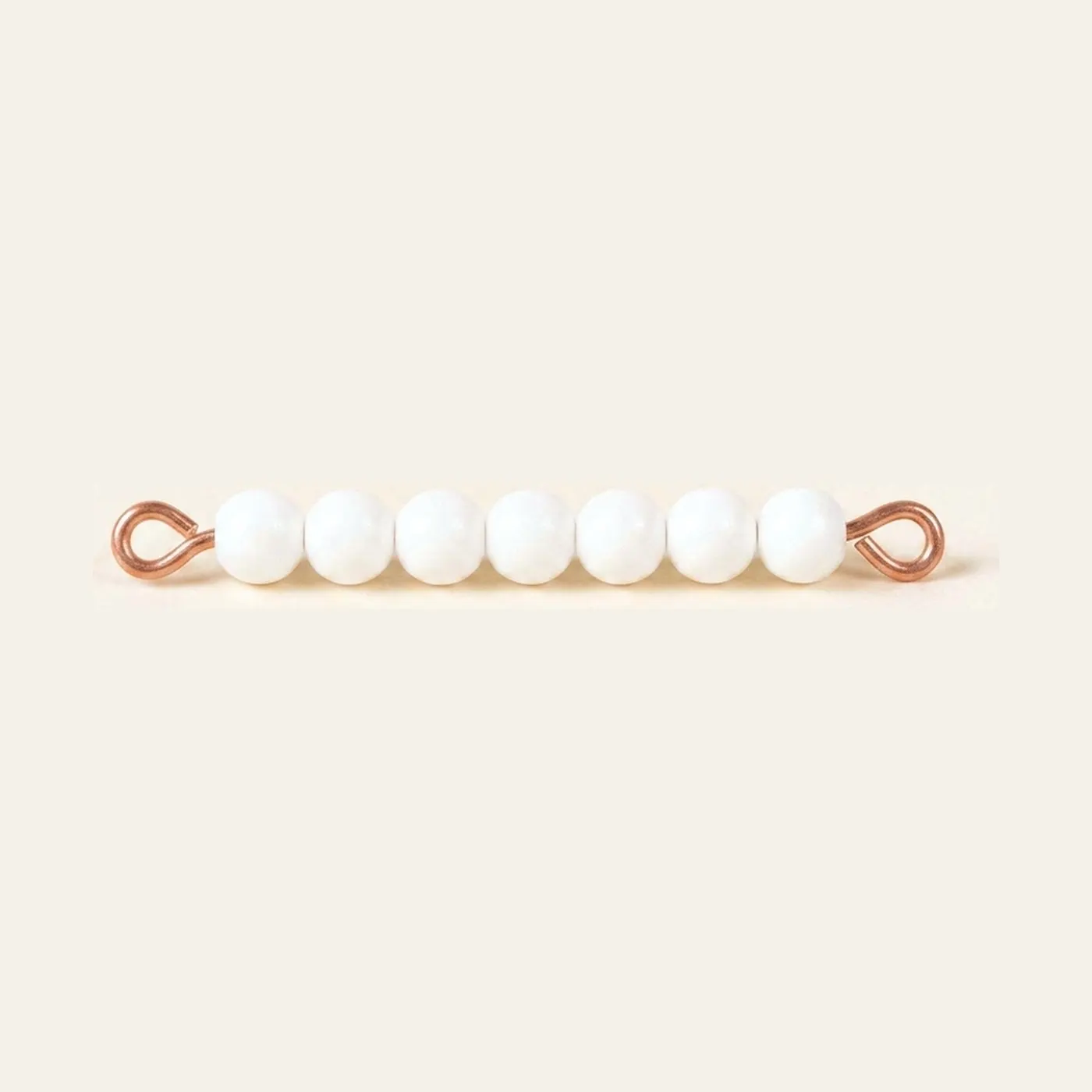 Individual Nylon Bead Bar Of 7: White: Montessori material | Faborino