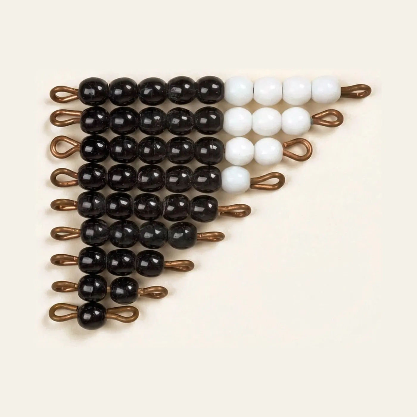 Black And White Bead Stairs - Individual Beads Glass: 1 Set: Montessori material | Faborino