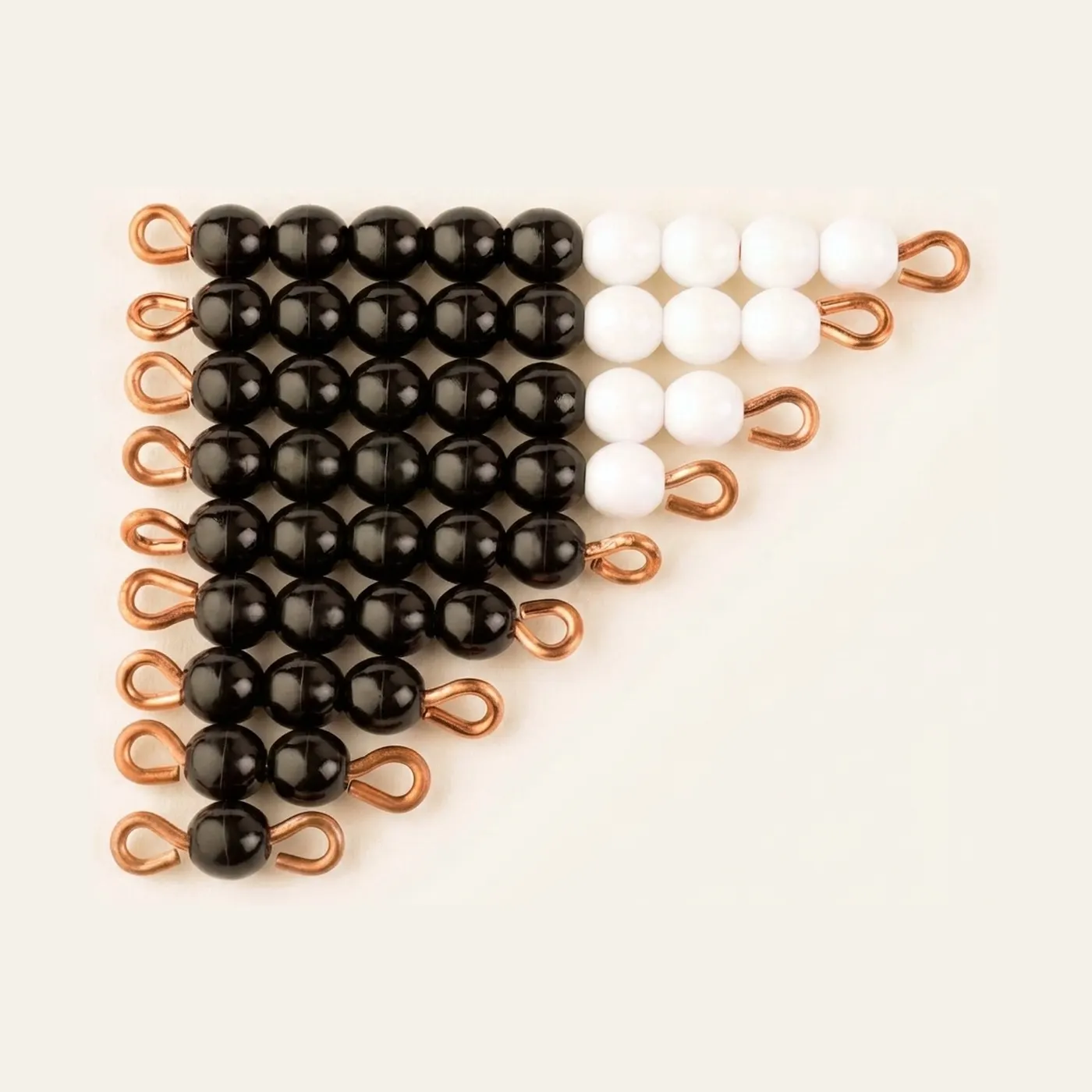 Black And White Bead Stairs - Individual Beads Nylon: 1 Set: Montessori material | Faborino